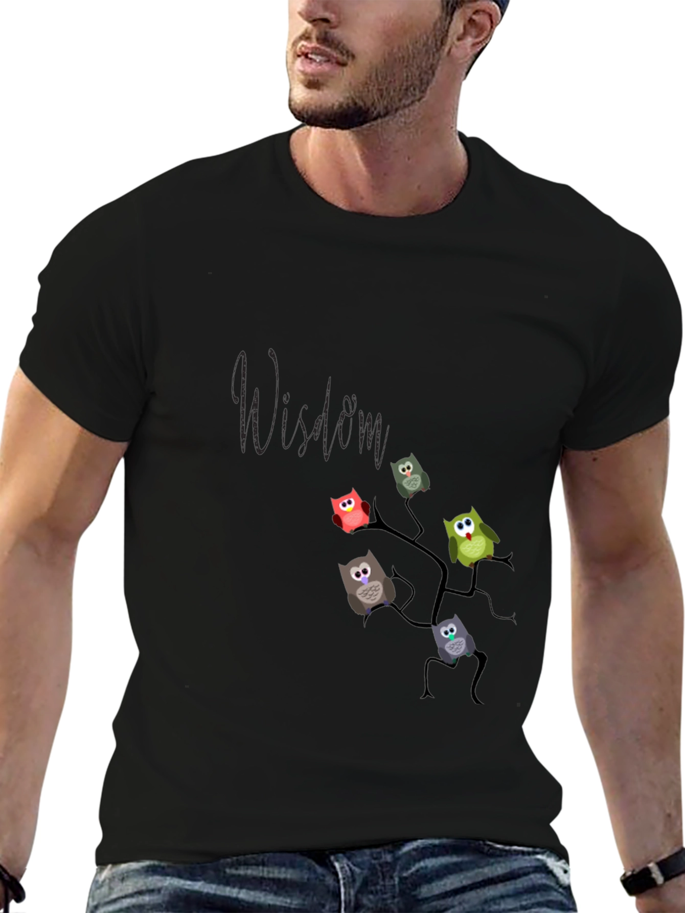 Owl Wisdom Tee - Unique Graphic Print Shirt