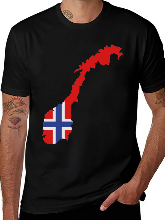 Norway Flag Map Graphic Tee