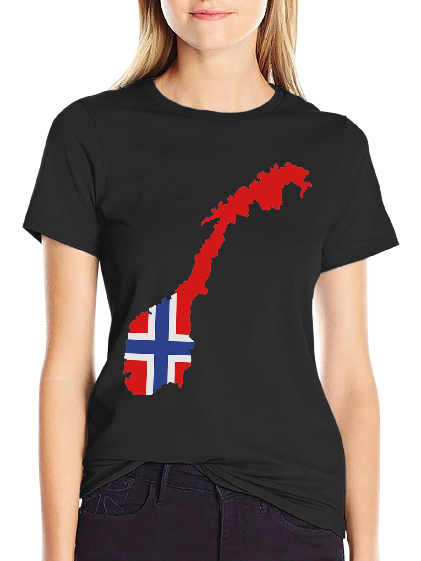 Norway Flag Map Graphic Tee