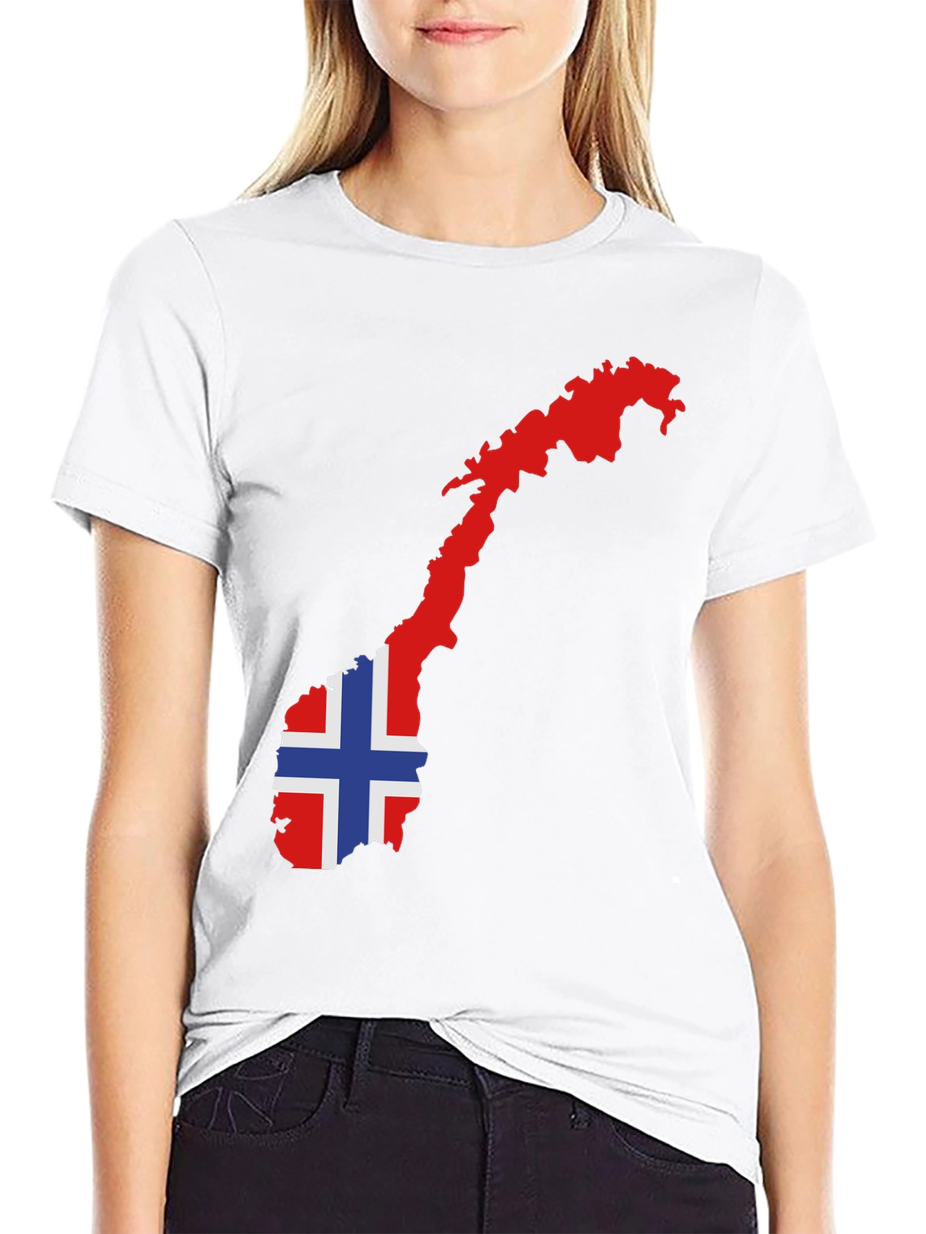 Norway Flag Map Graphic Tee