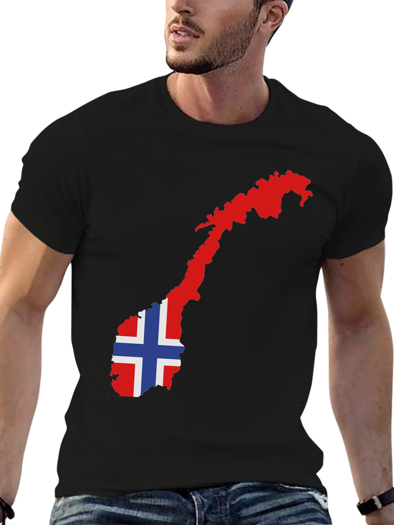 Norway Flag Map Graphic Tee