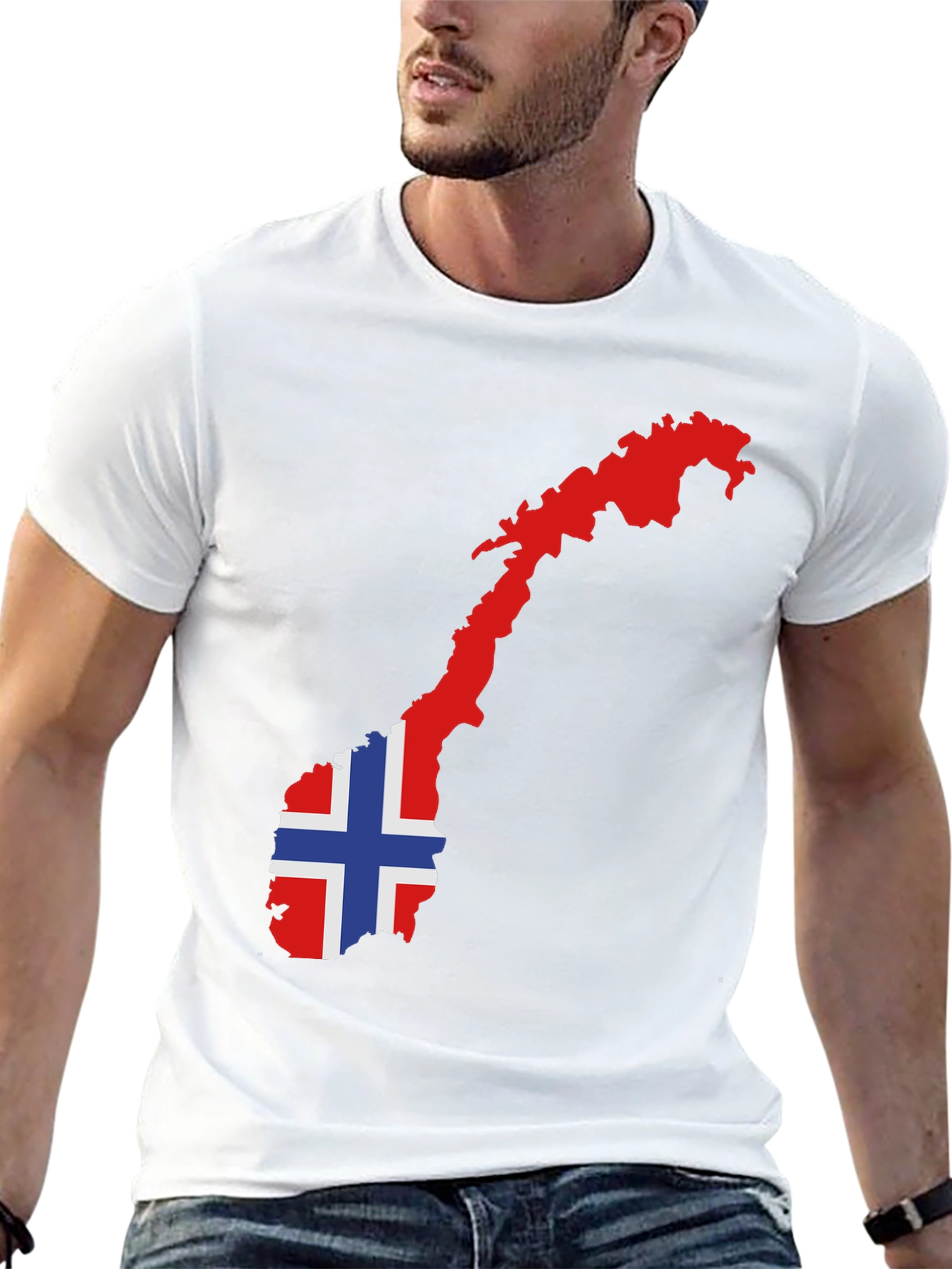 Norway Flag Map Graphic Tee