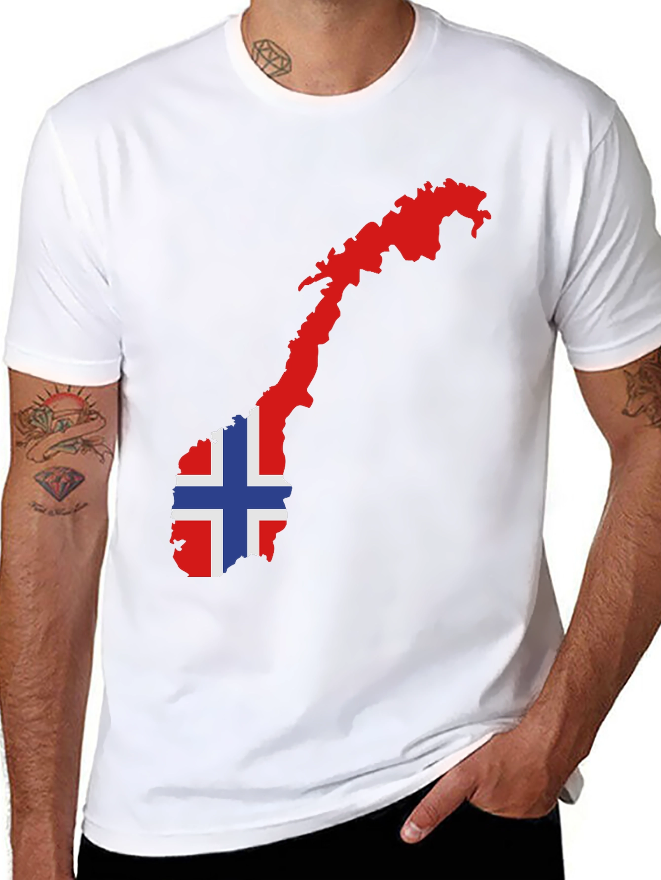 Norway Flag Map Graphic Tee