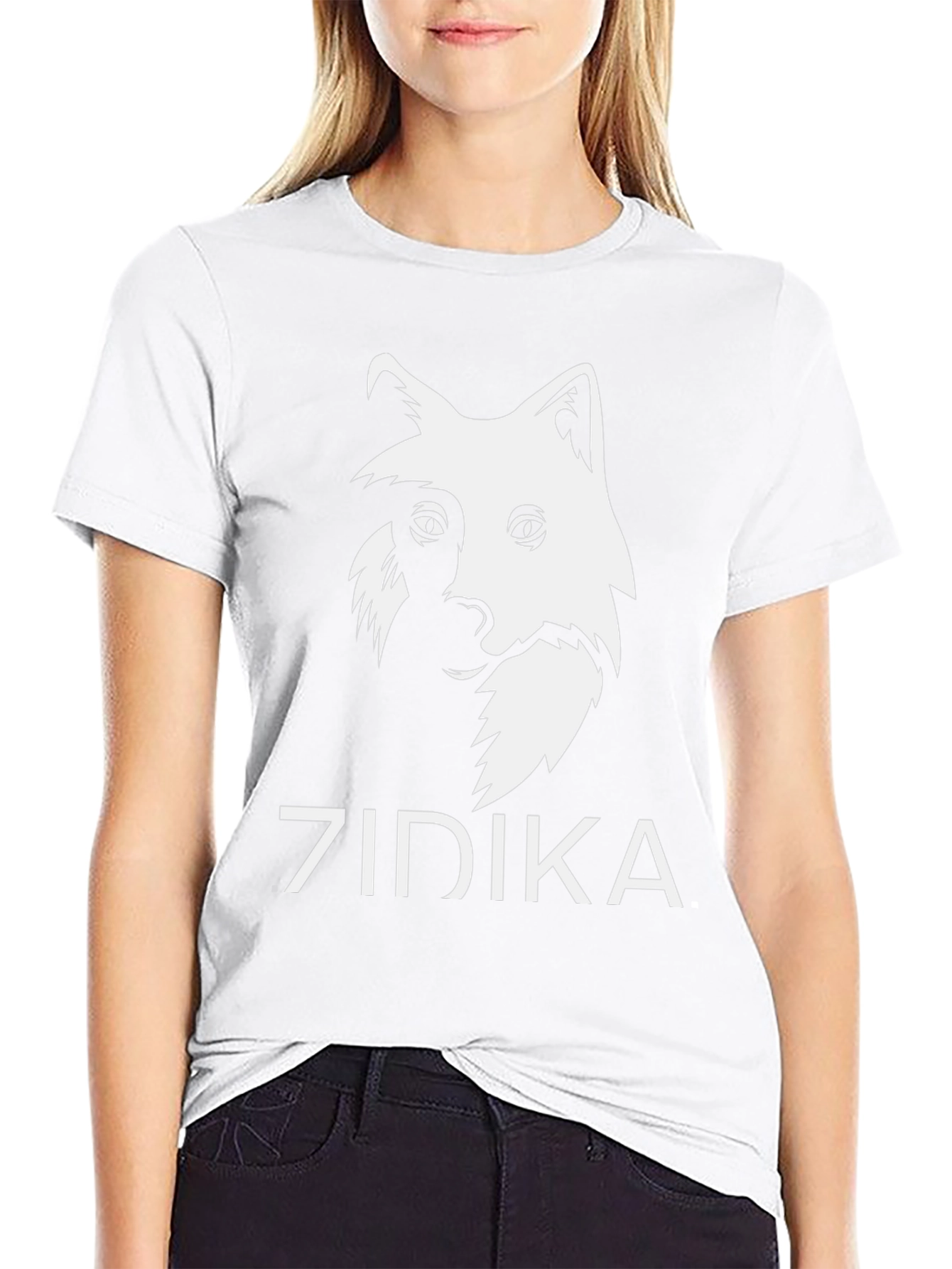 Zidika Wolf Graphic Black T-Shirt
