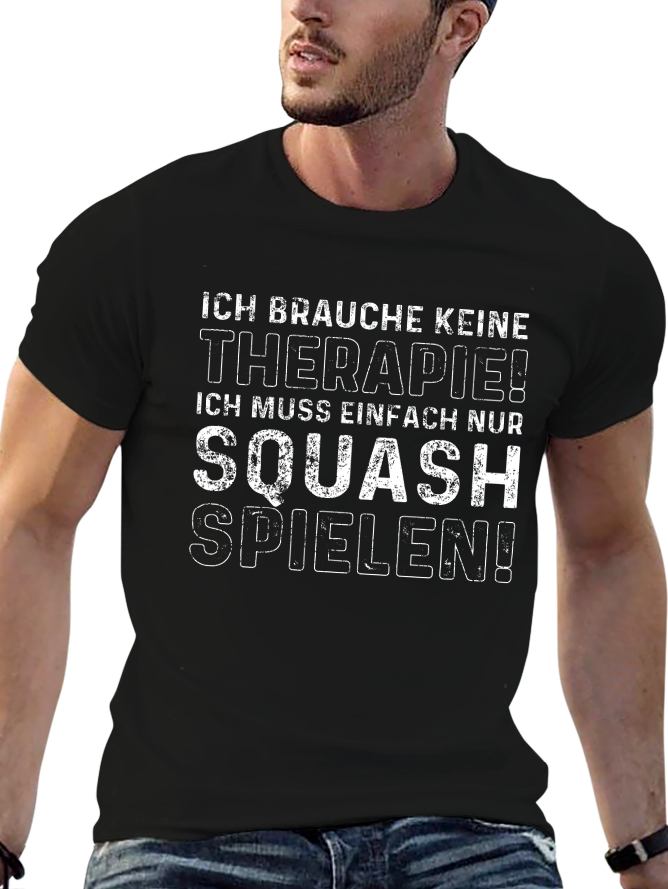 Squash Therapy Graphic Tee - Black Cotton T-Shirt