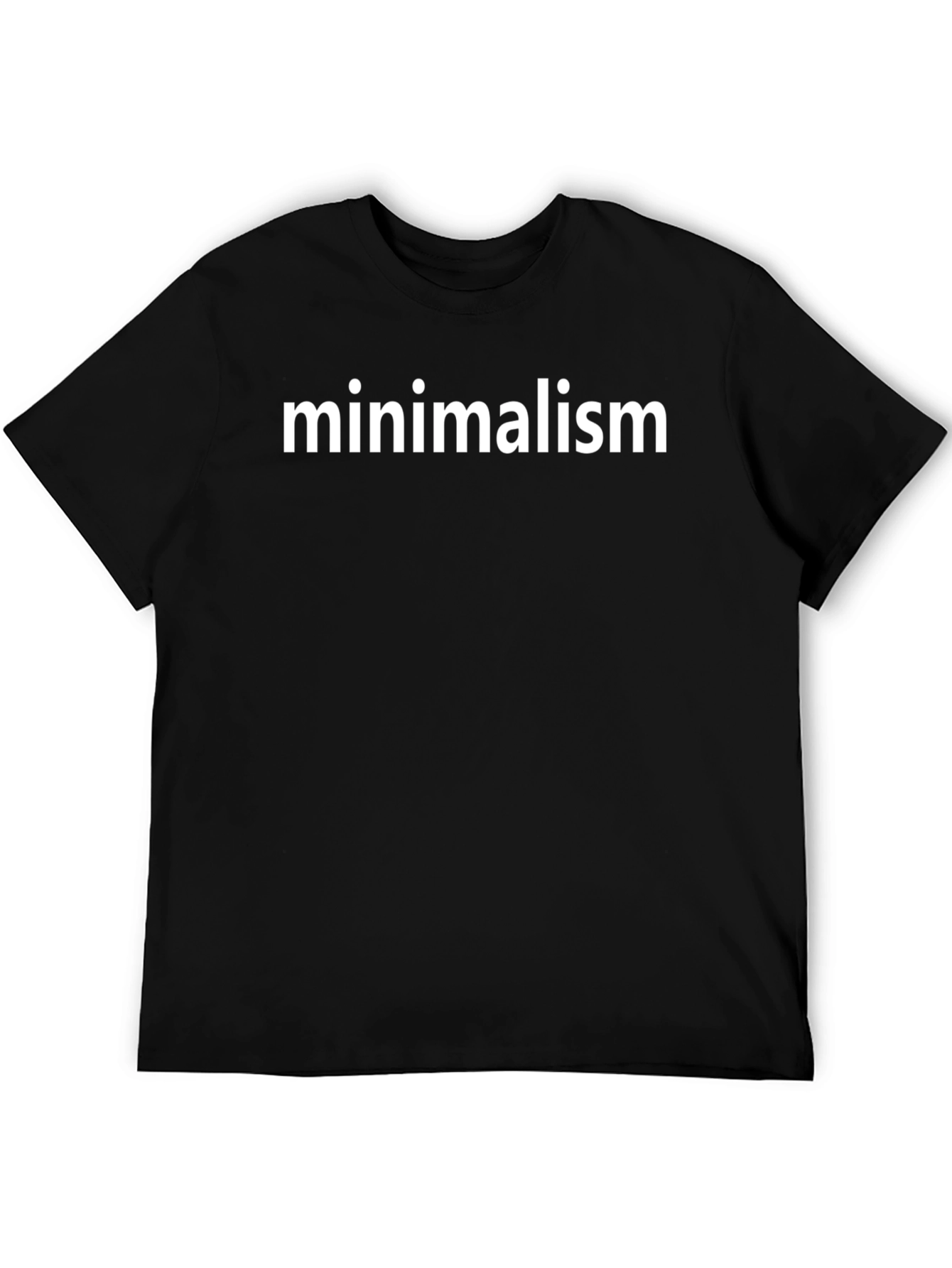Minimalism Graphic Tee - Black Cotton Casual Wear