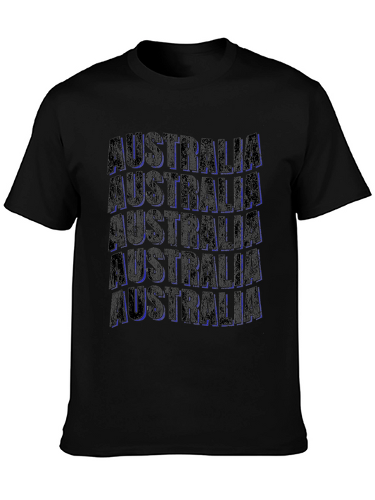 Australia Text Graphic Black T-Shirt