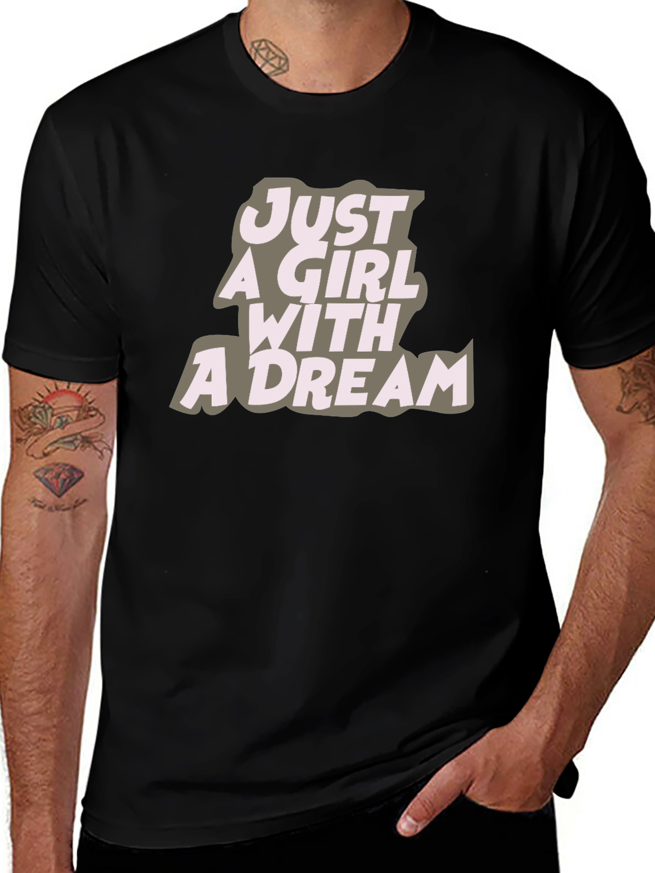 Just A Girl With A Dream Black Graphic Tee