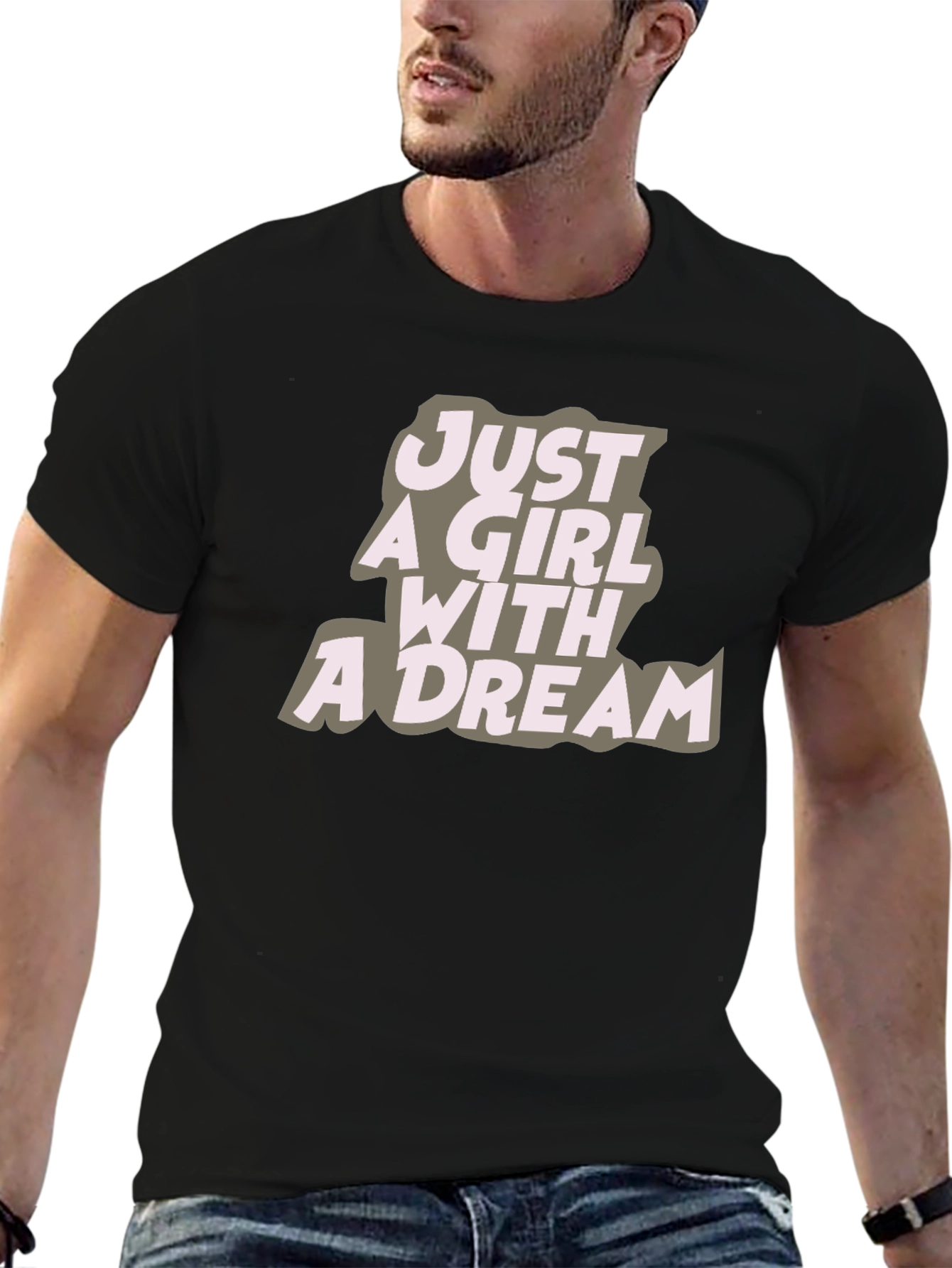 Just A Girl With A Dream Black Graphic Tee