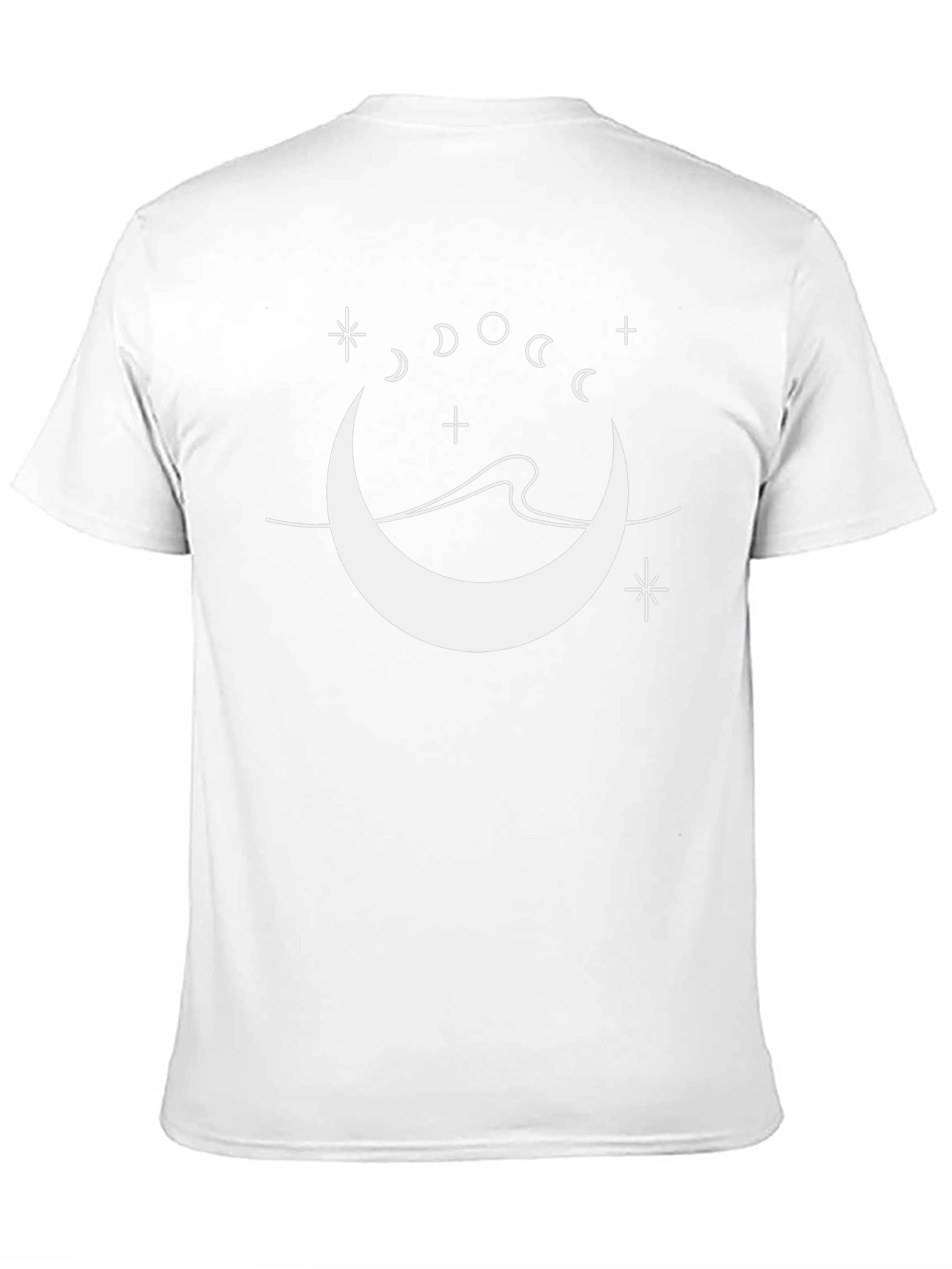 Celestial Crescent Moon Black T-Shirt