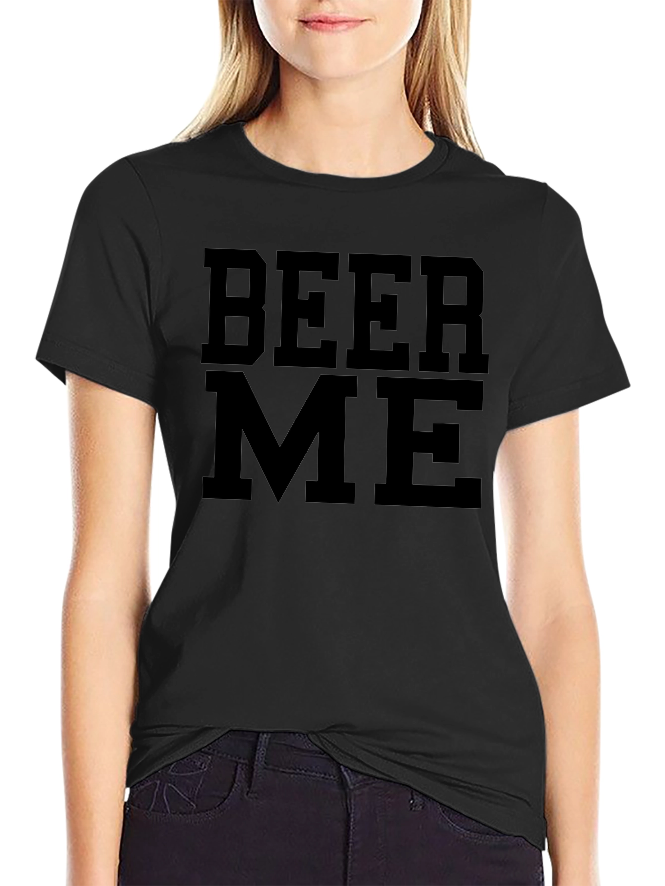 Beer Me Graphic Tee - Casual Black T-Shirt