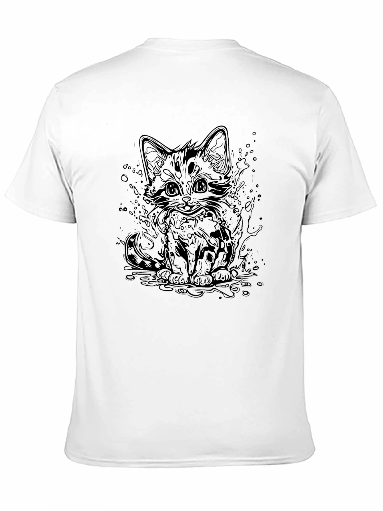 Cat Graphic Black T-Shirt - Cool Kitten Design