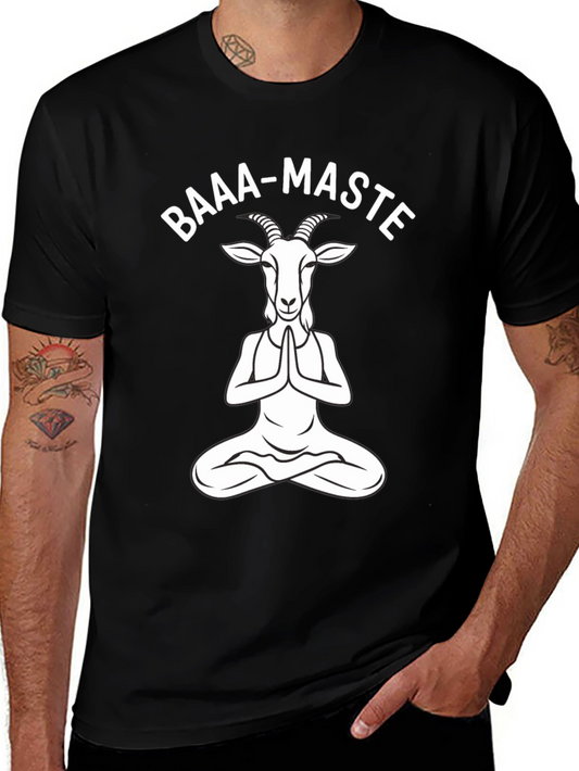 Baaa-Maste Goat Yoga Black T-Shirt
