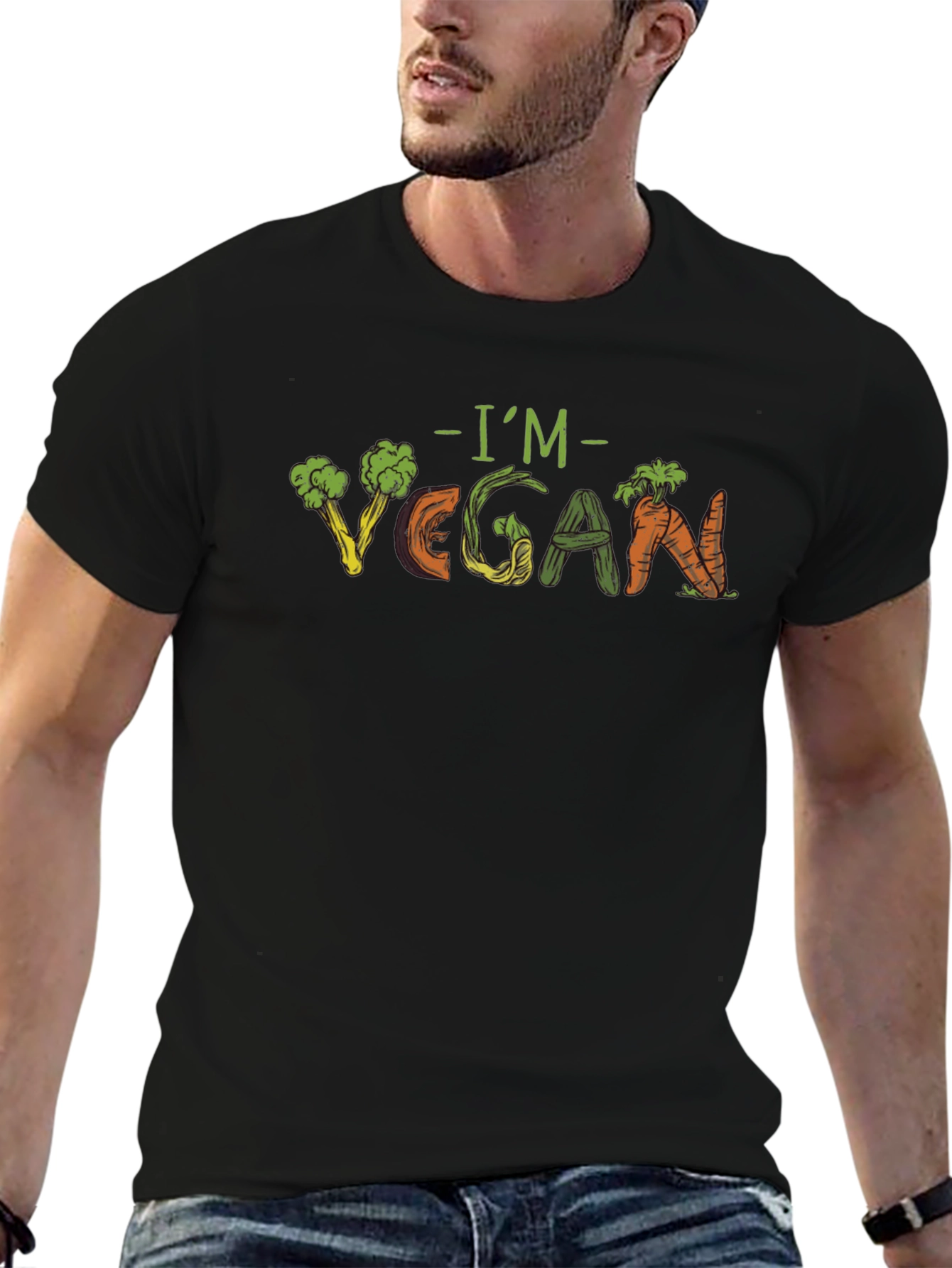 Im Vegan T-Shirt - Unique Vegetable Letter Design