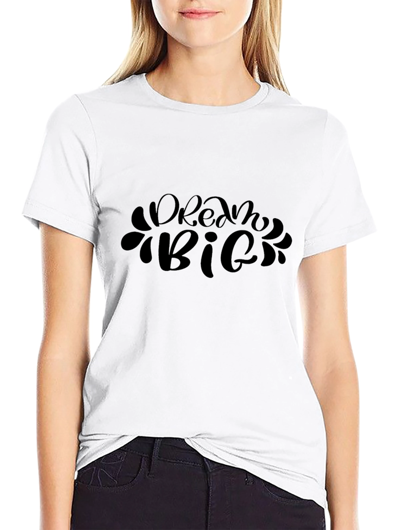 Dream Big Black Graphic Tee - Inspirational T-Shirt