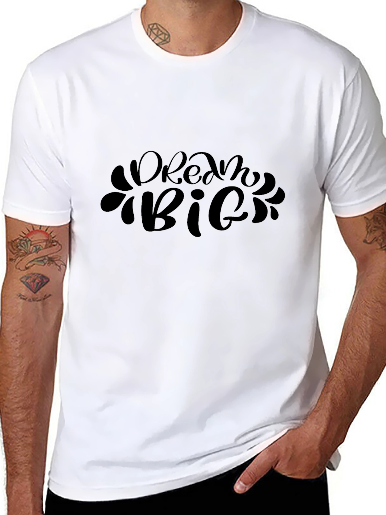 Dream Big Black Graphic Tee - Inspirational T-Shirt