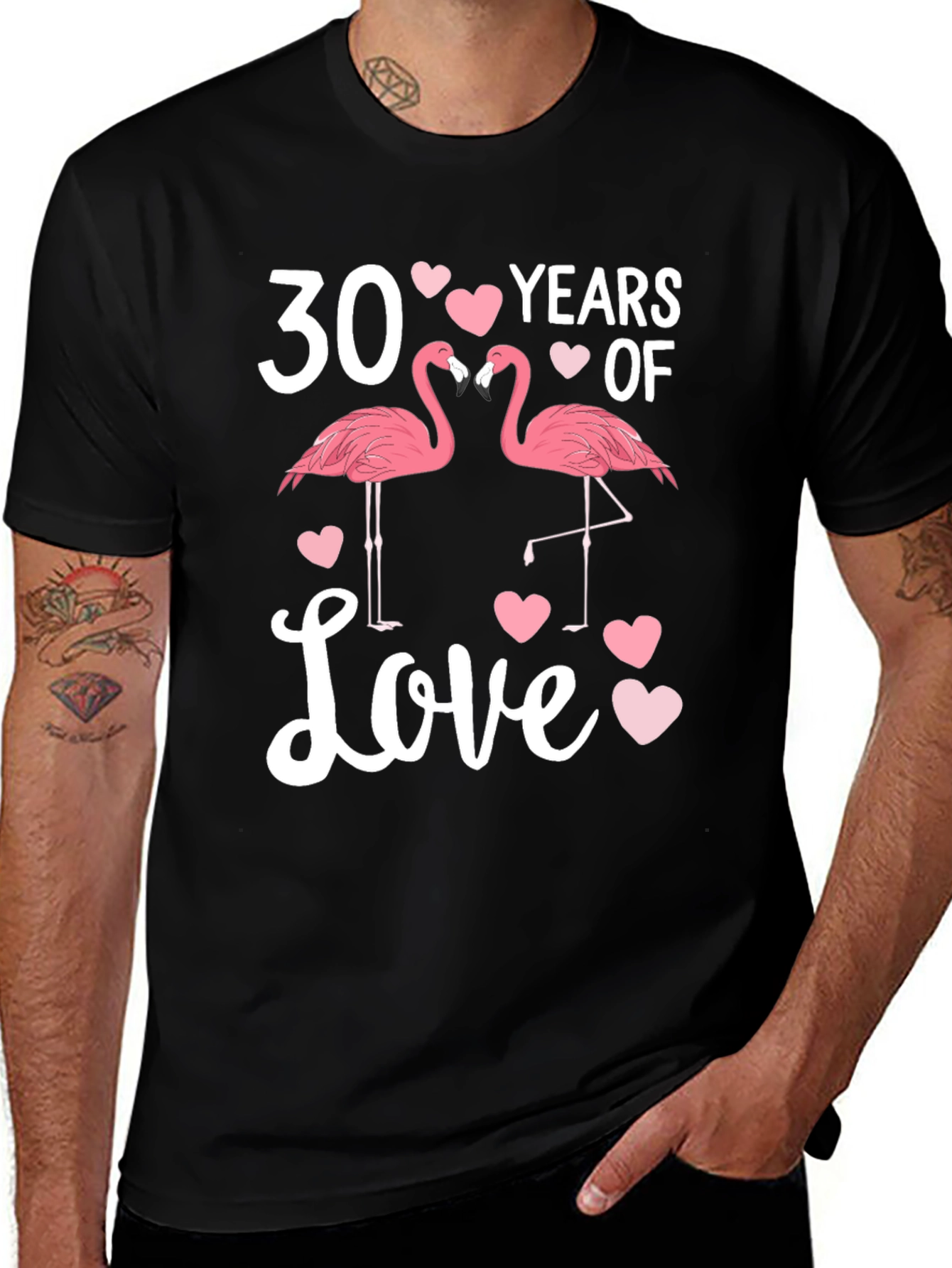 30 Years of Love Flamingo Anniversary T-Shirt