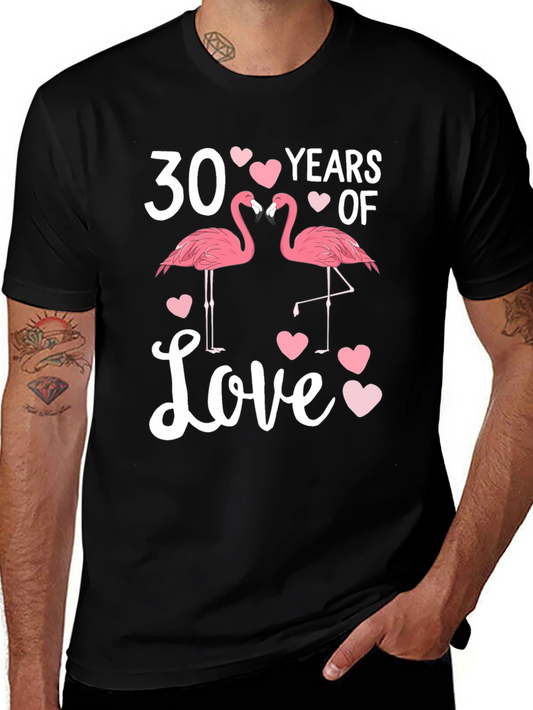 30 Years of Love Flamingo Anniversary T-Shirt