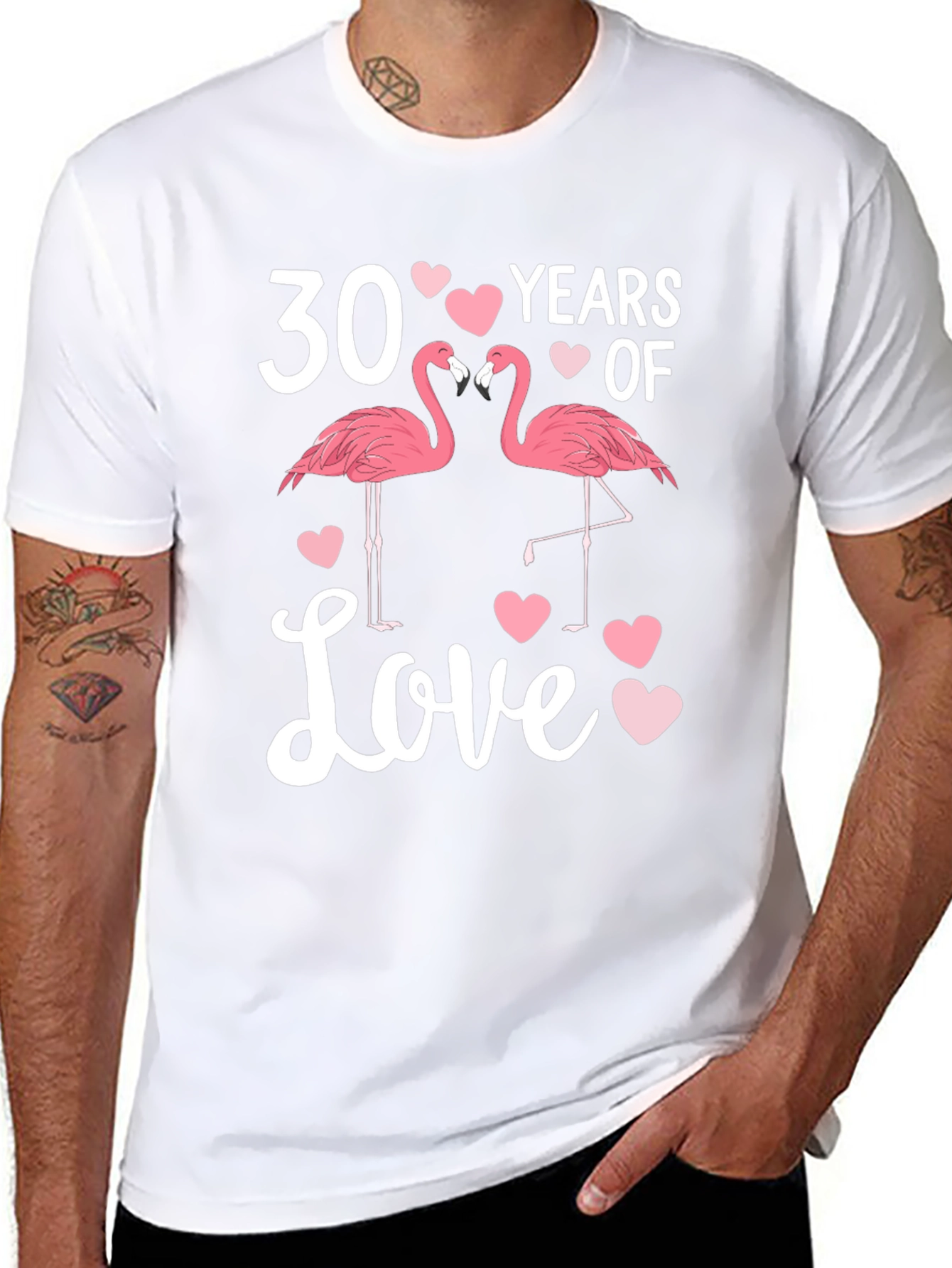 30 Years of Love Flamingo Anniversary T-Shirt