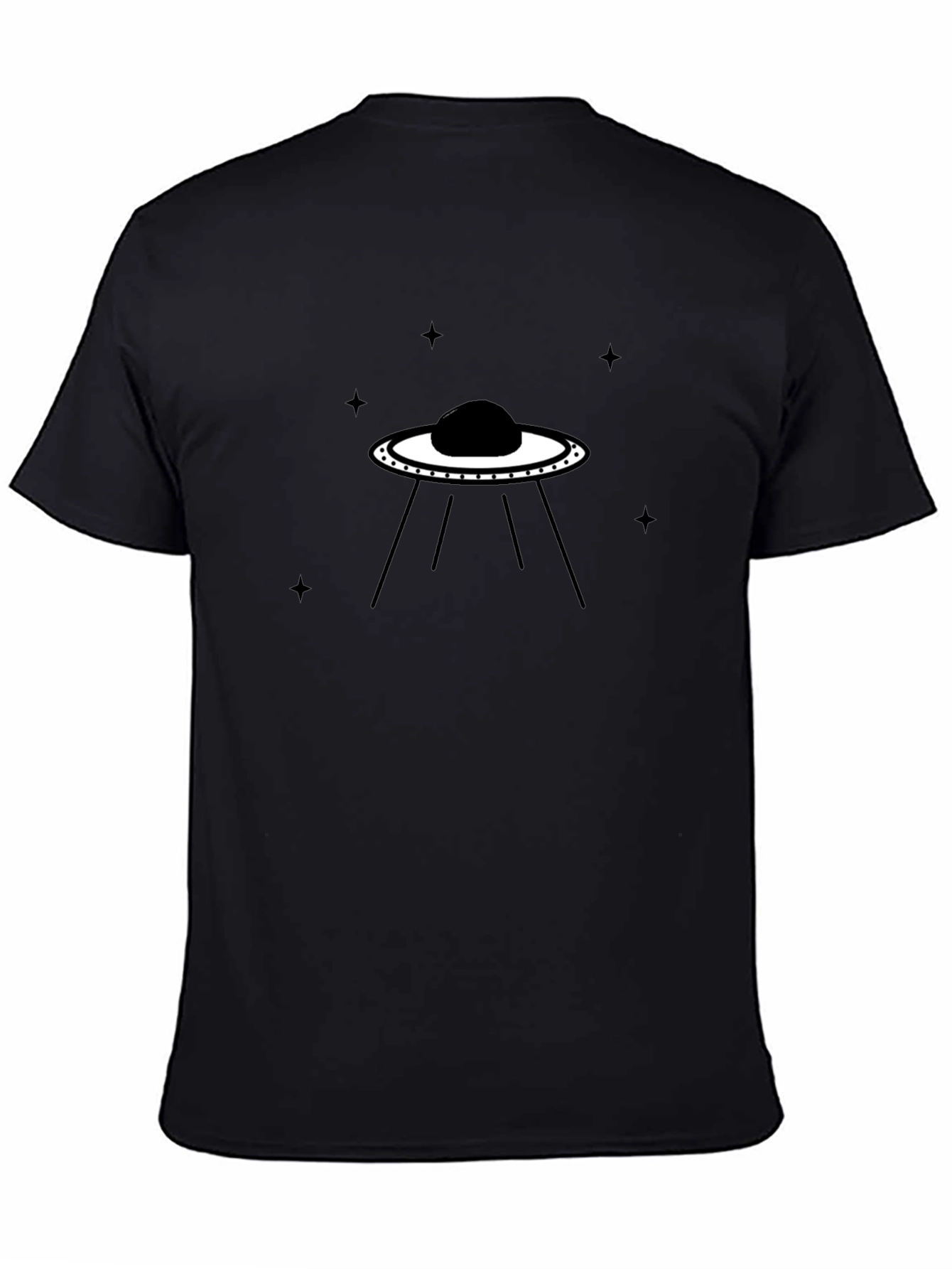 UFO Graphic Tee - Mens Black Cotton T-Shirt