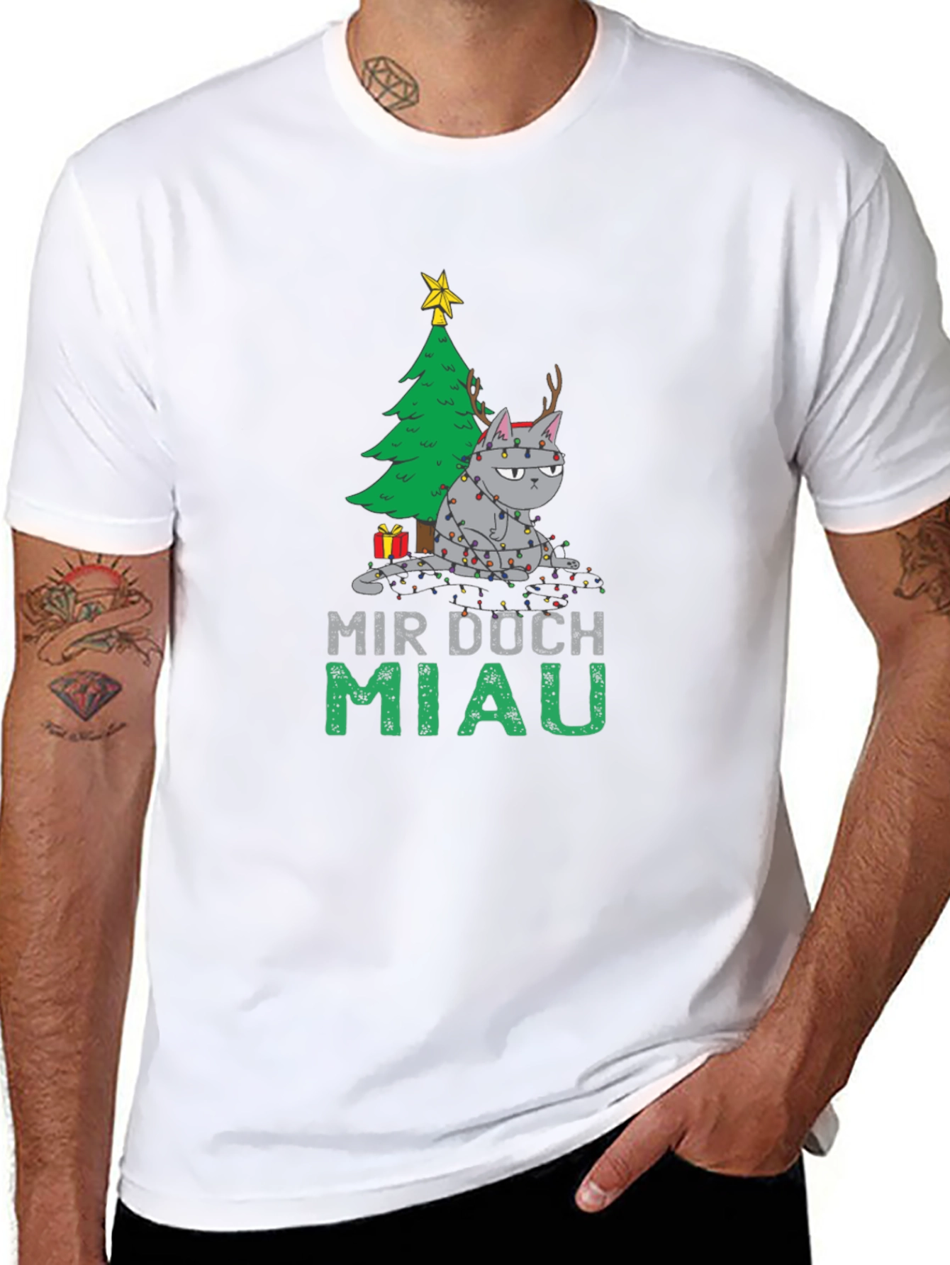 Grumpy Cat Christmas T-Shirt - Mir Doch Miau