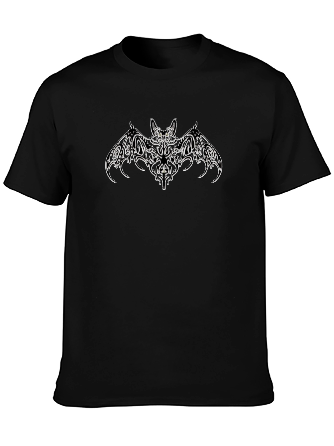 Bat Graphic Tee - Mens Black Cotton T-Shirt