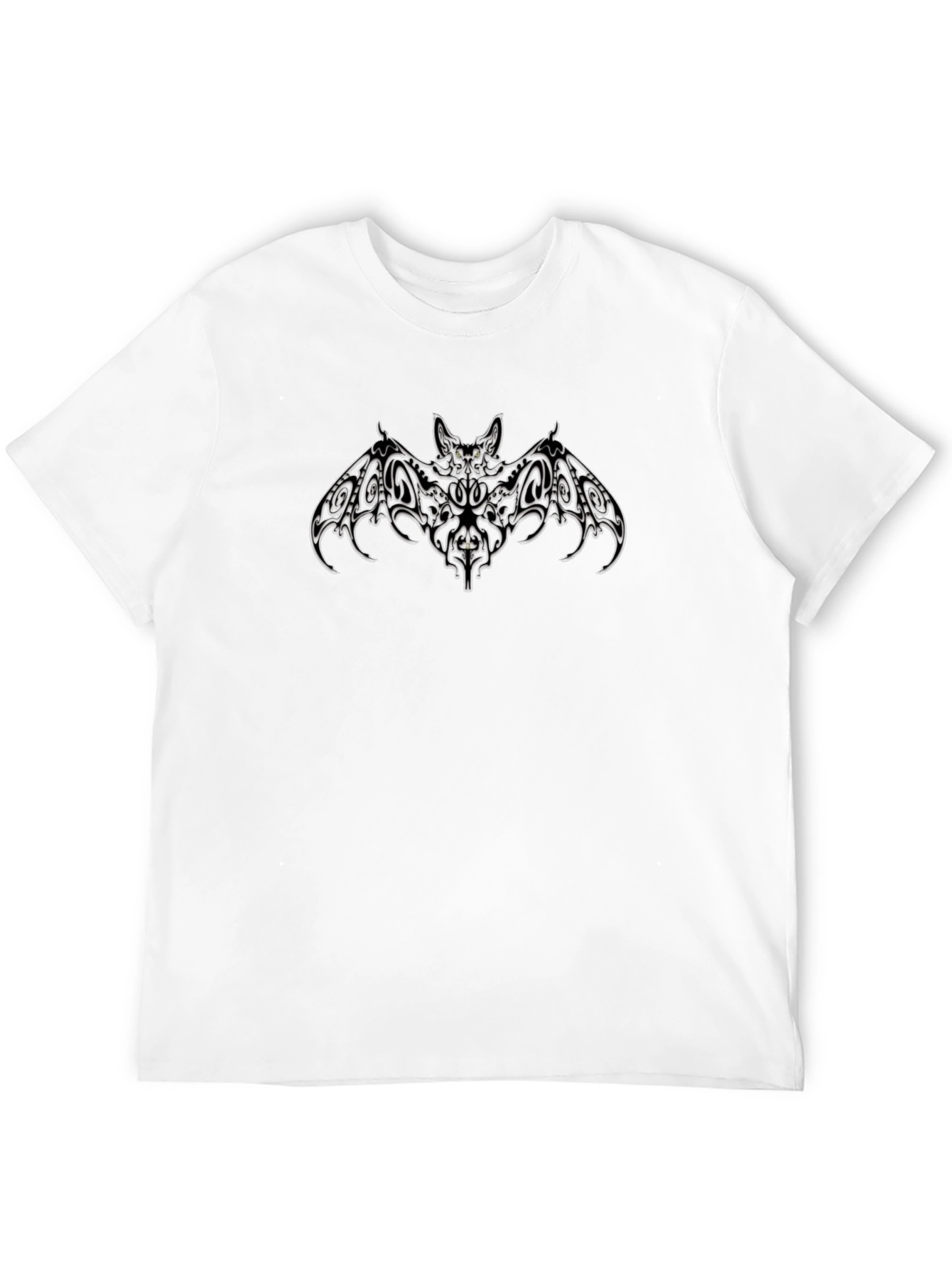 Bat Graphic Tee - Mens Black Cotton T-Shirt