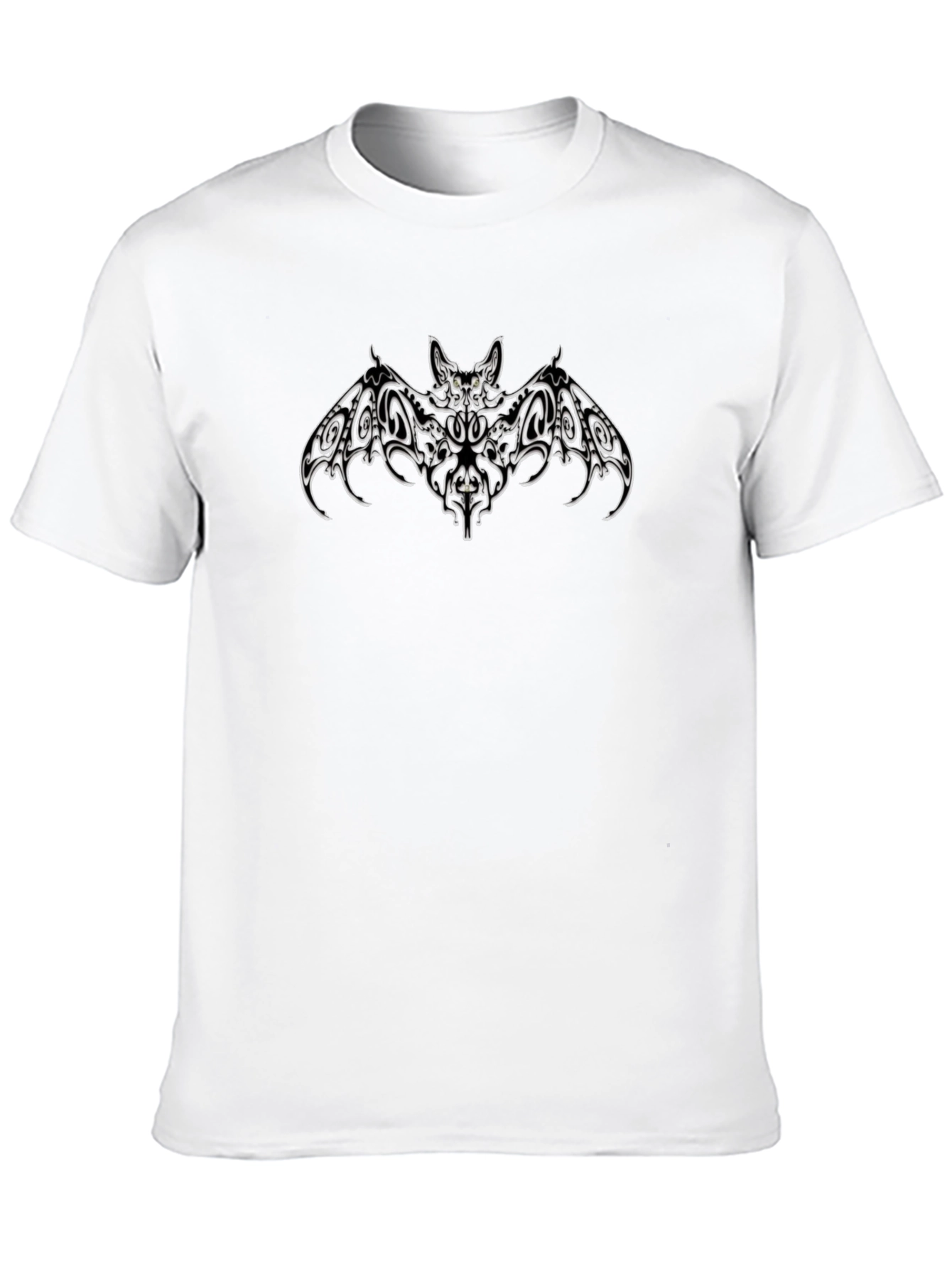 Bat Graphic Tee - Mens Black Cotton T-Shirt
