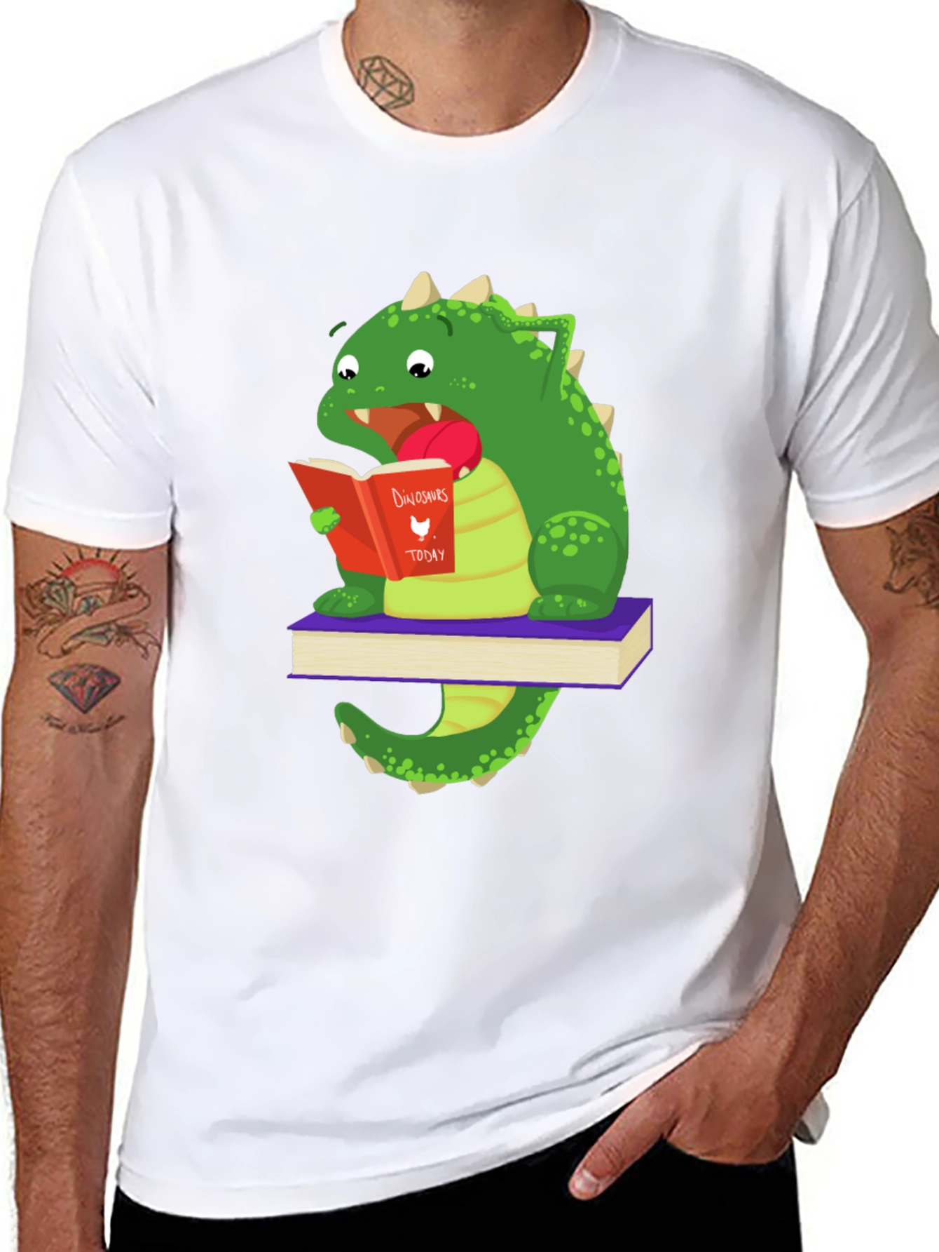 Dinosaur Reading Book T-Shirt