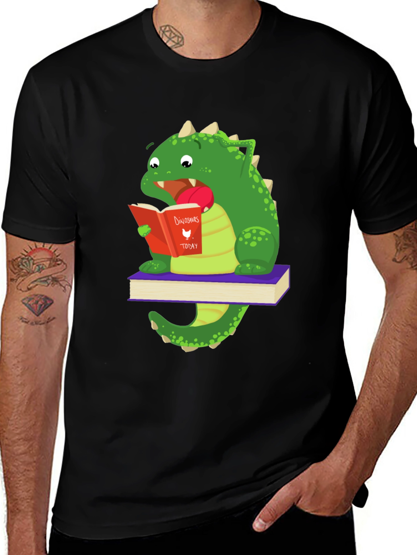 Dinosaur Reading Book T-Shirt