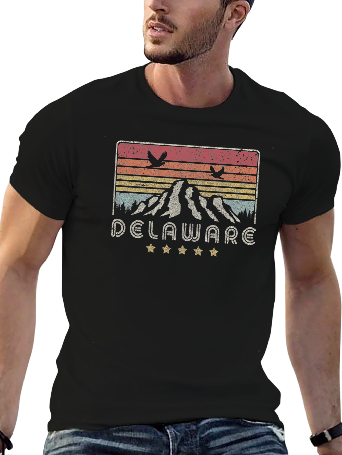Delaware Mountains Graphic Tee - Retro State Pride