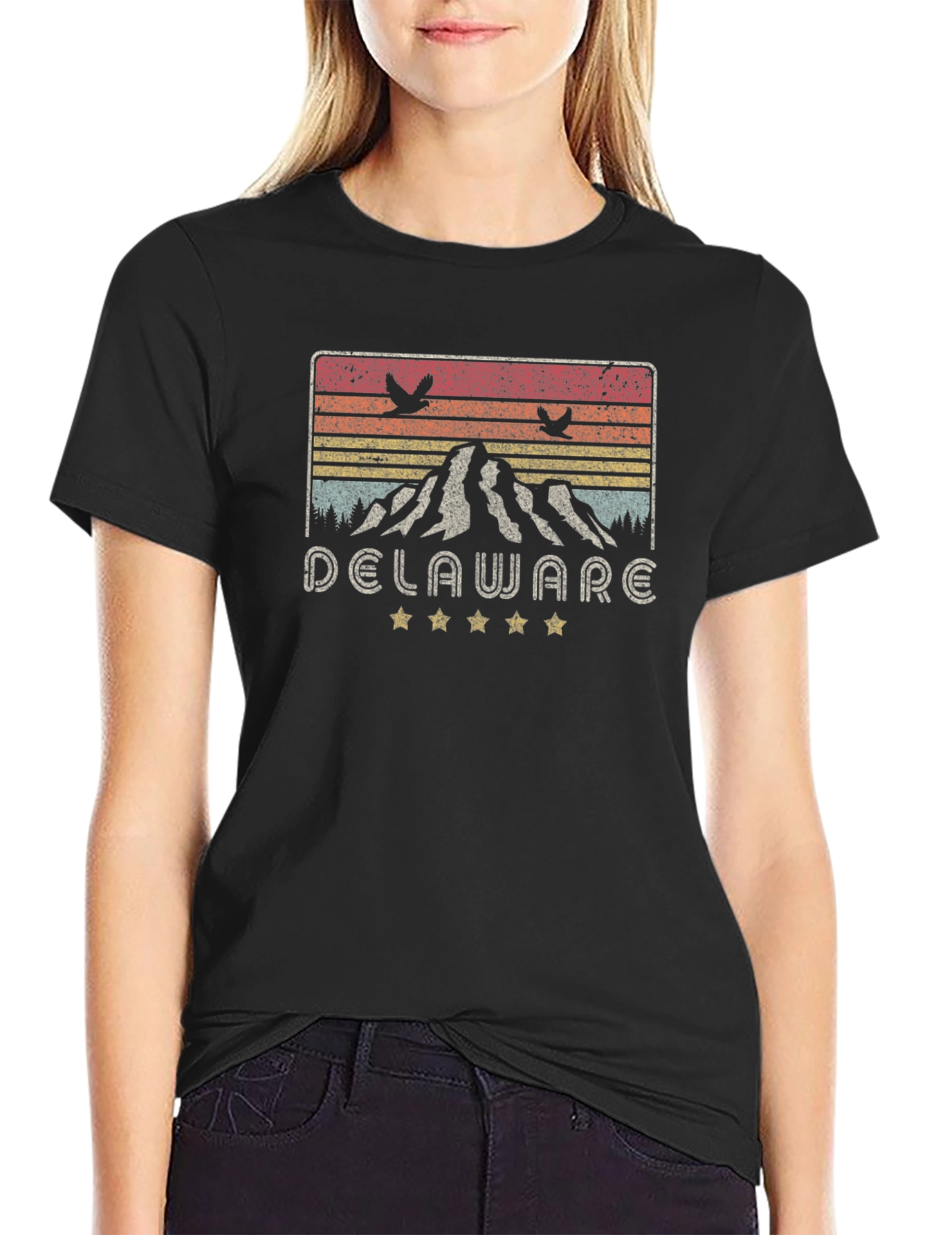 Delaware Mountains Graphic Tee - Retro State Pride