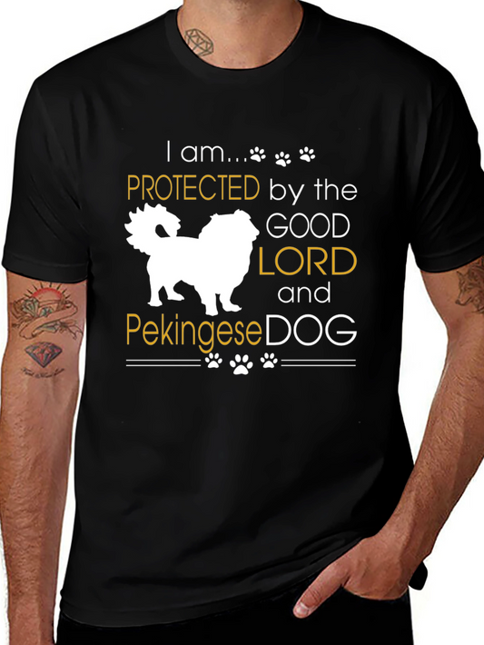 Protected by the Good Lord and Pekingese Dog T-Shirt