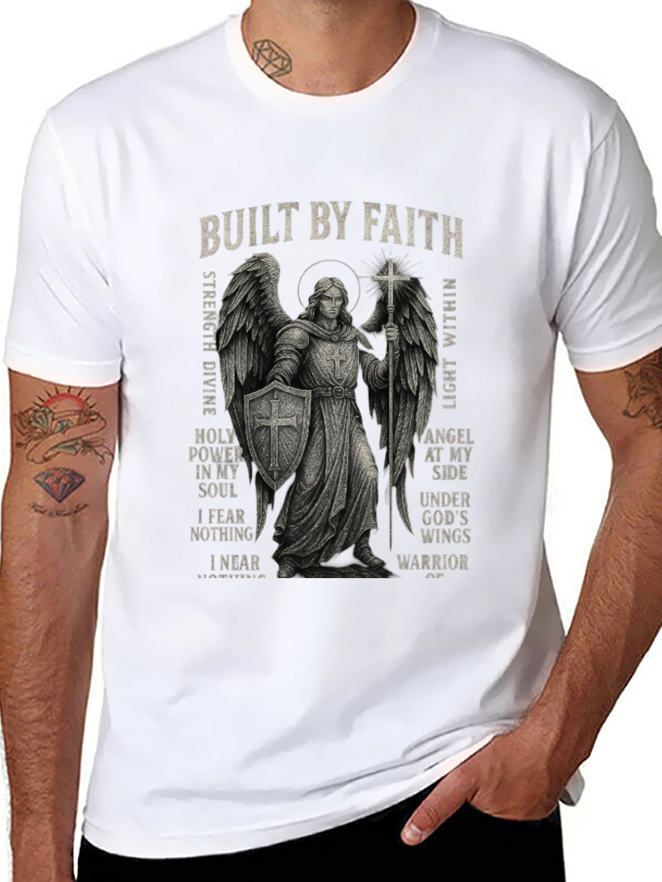 Built By Faith Angel Warrior Graphic T-Shirt