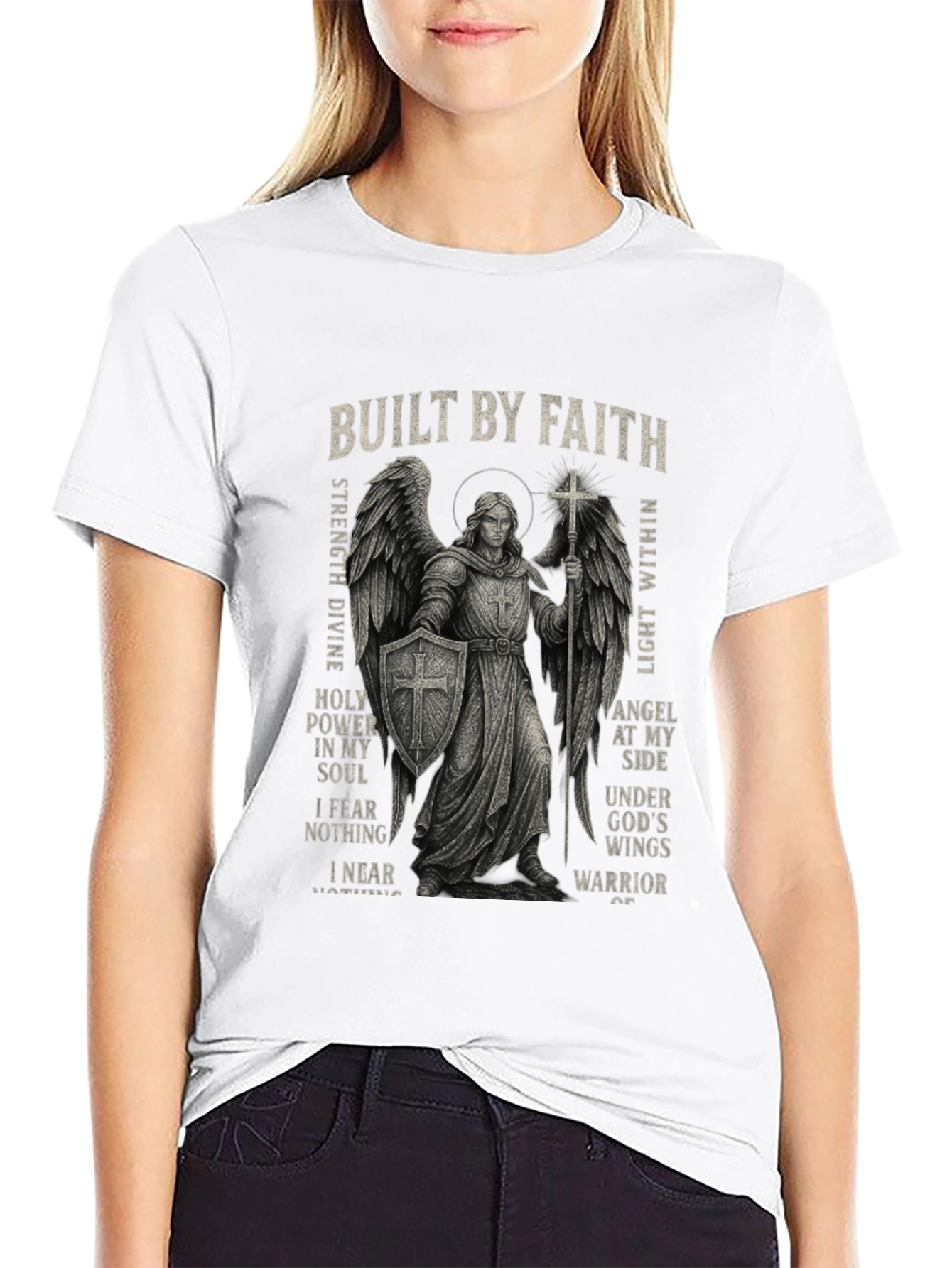 Built By Faith Angel Warrior Graphic T-Shirt