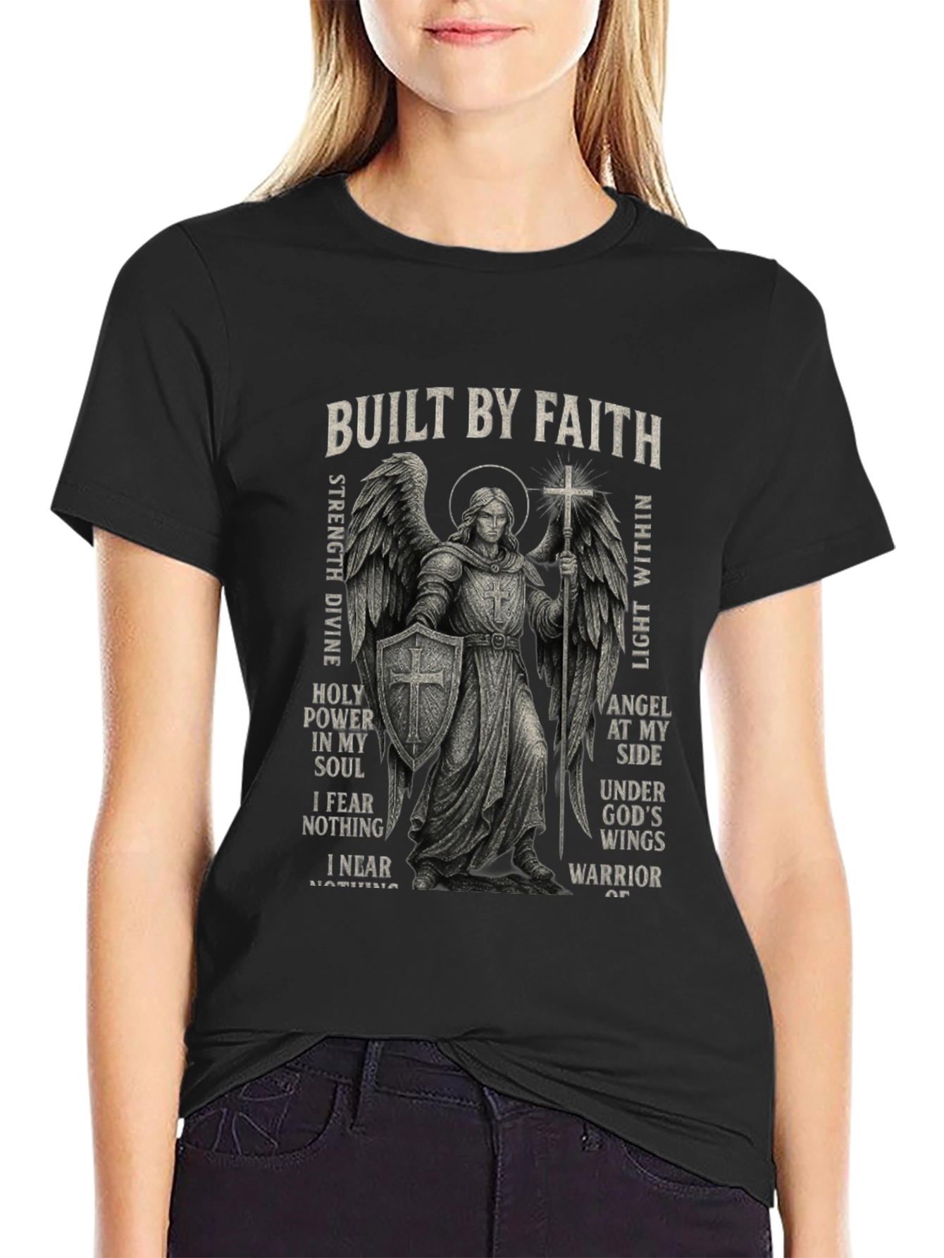 Built By Faith Angel Warrior Graphic T-Shirt