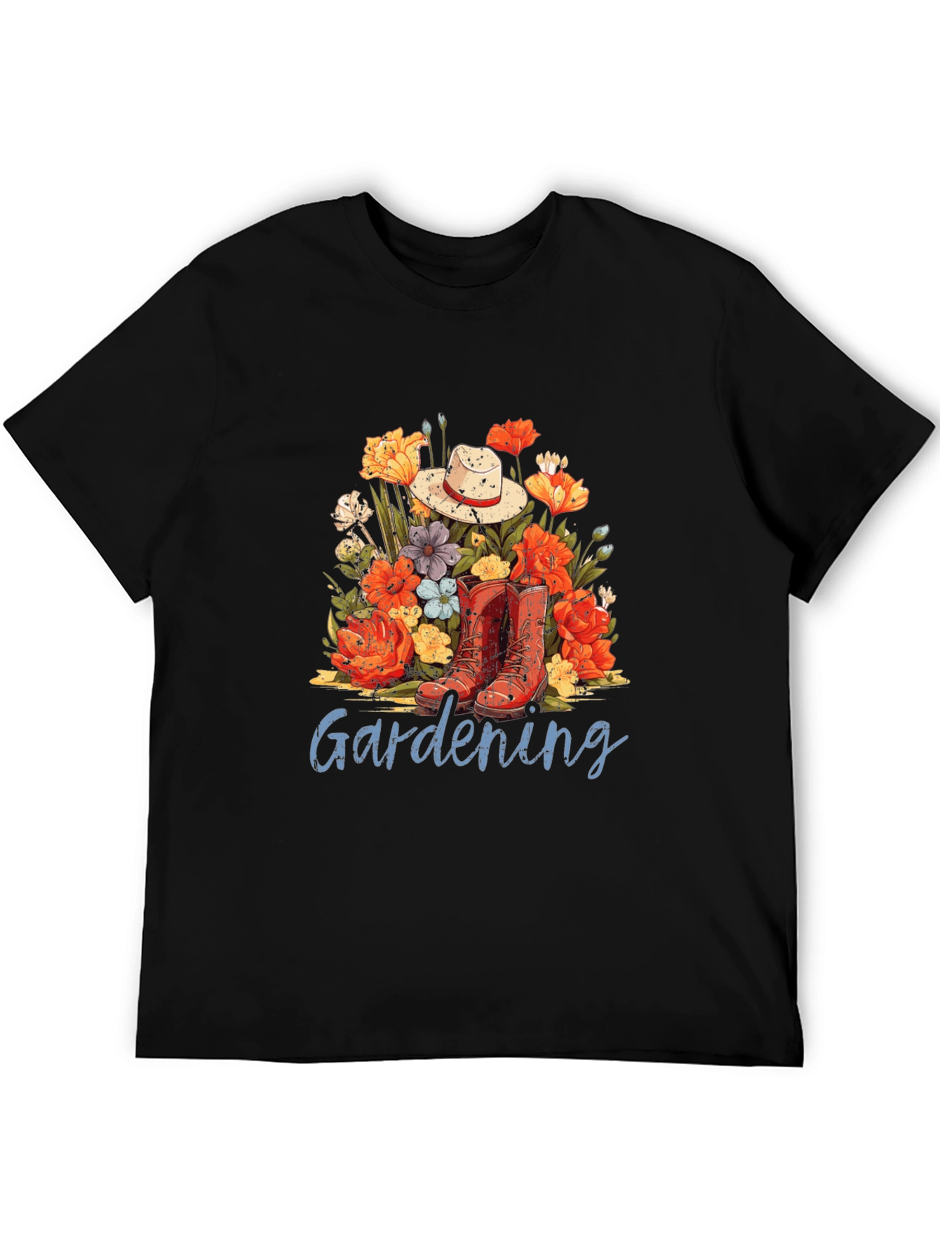 Gardening T-Shirt with Floral Design