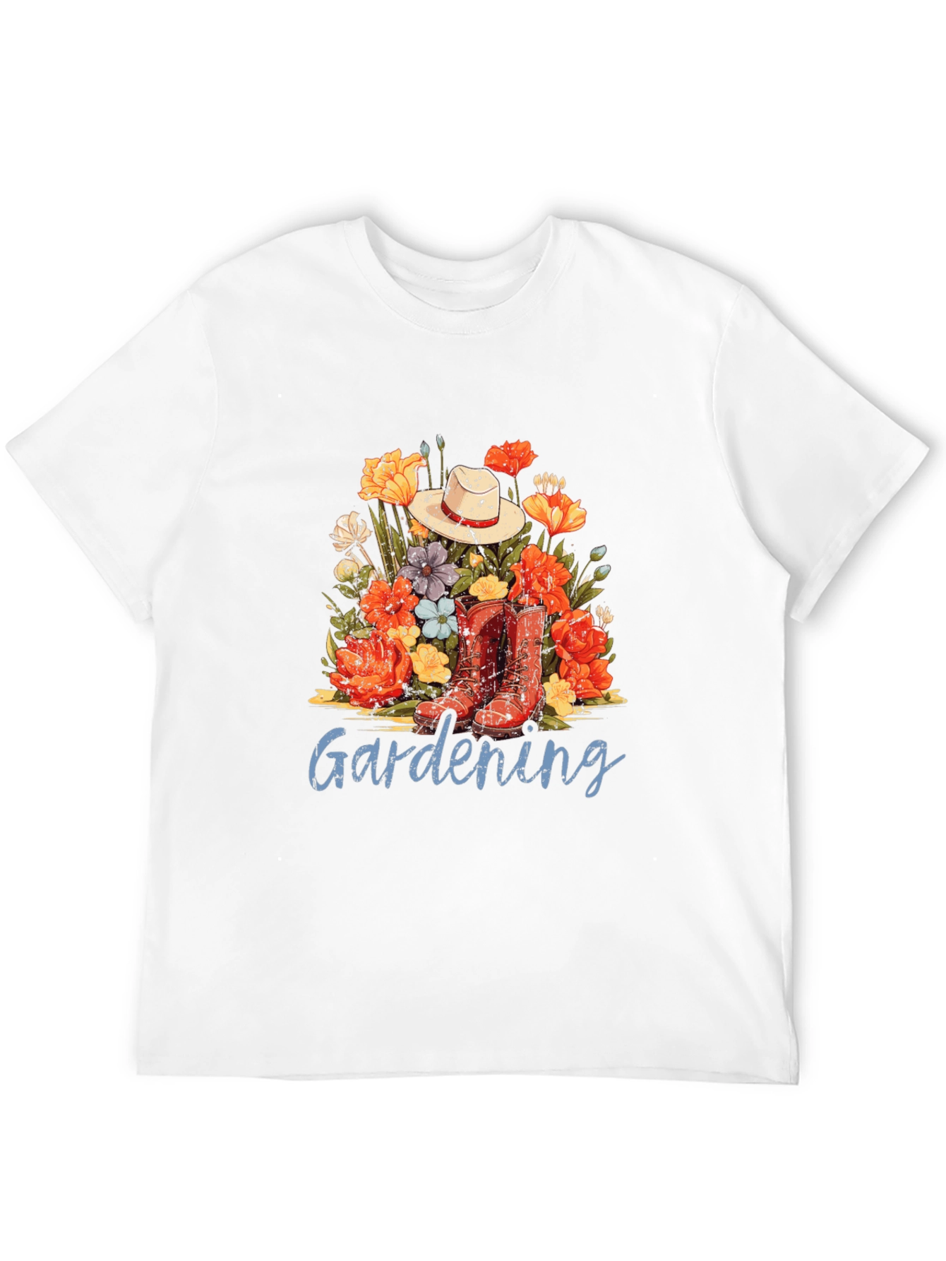 Gardening T-Shirt with Floral Design