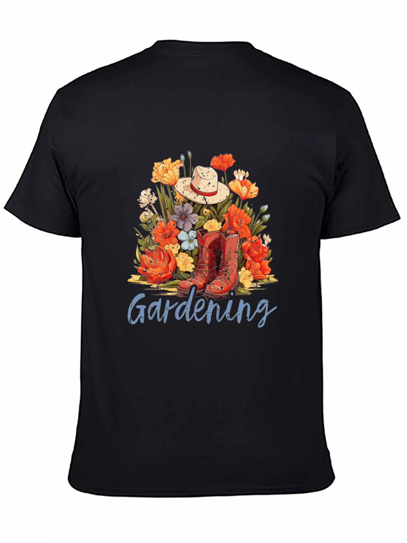 Gardening T-Shirt with Floral Design