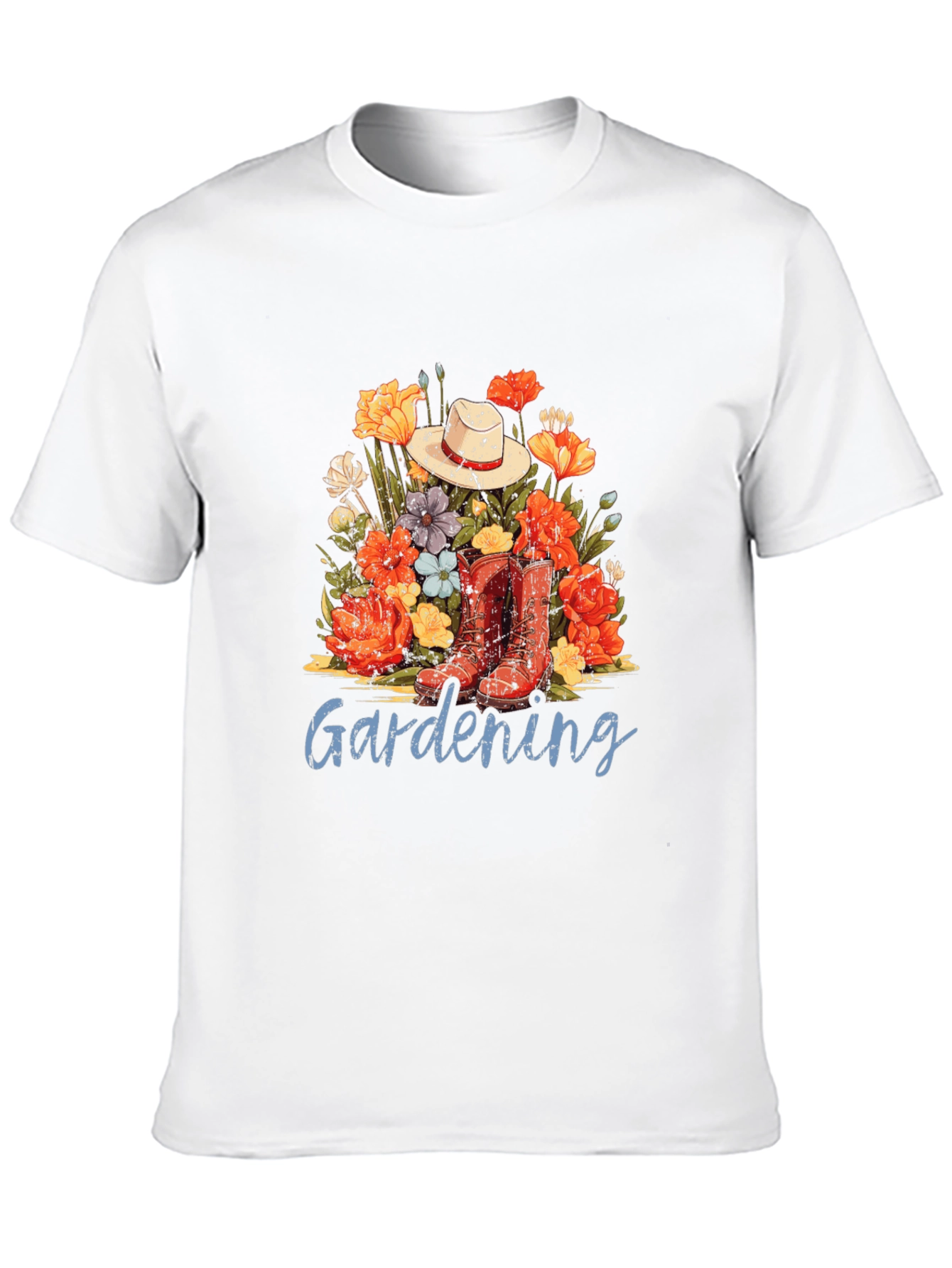 Gardening T-Shirt with Floral Design