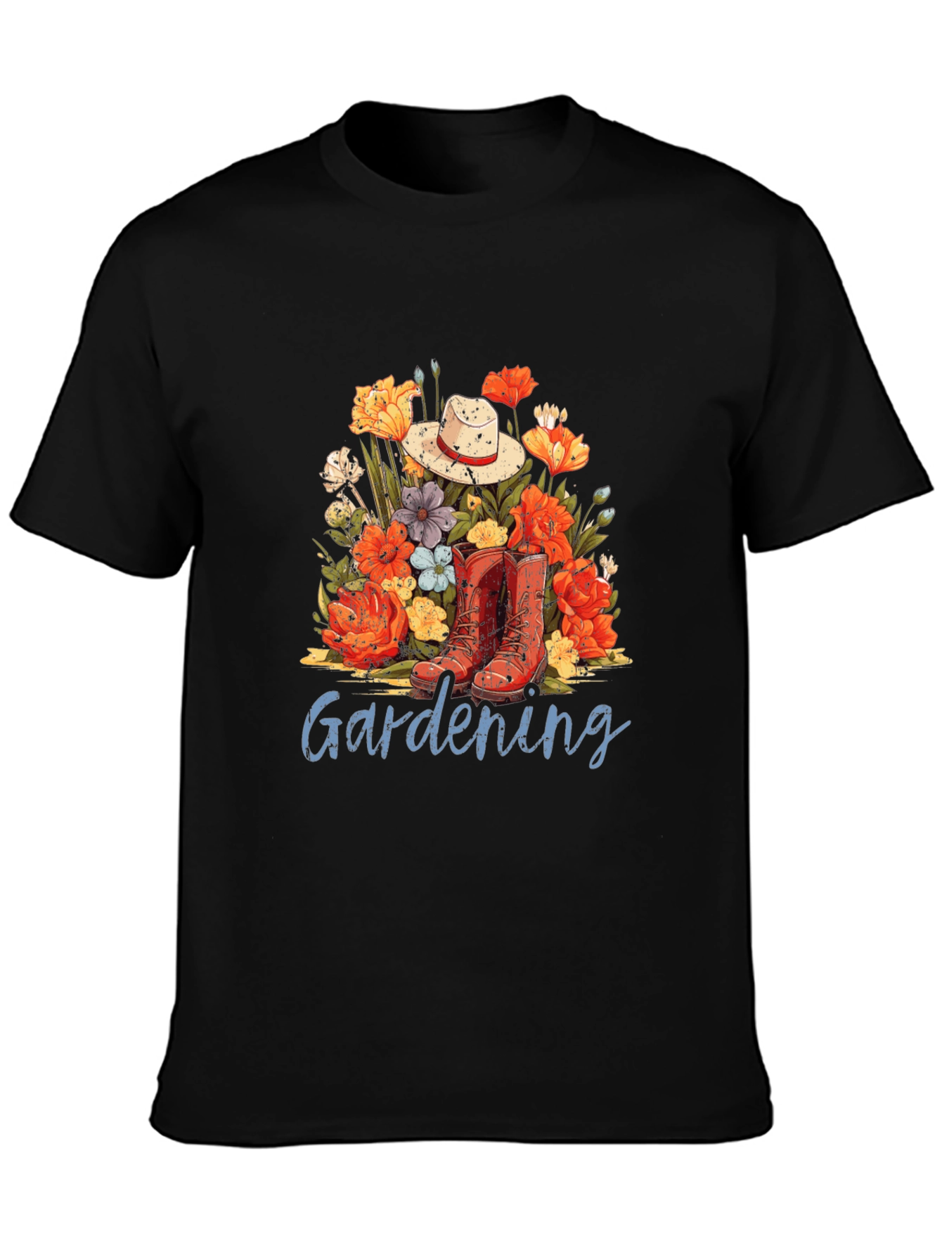 Gardening T-Shirt with Floral Design