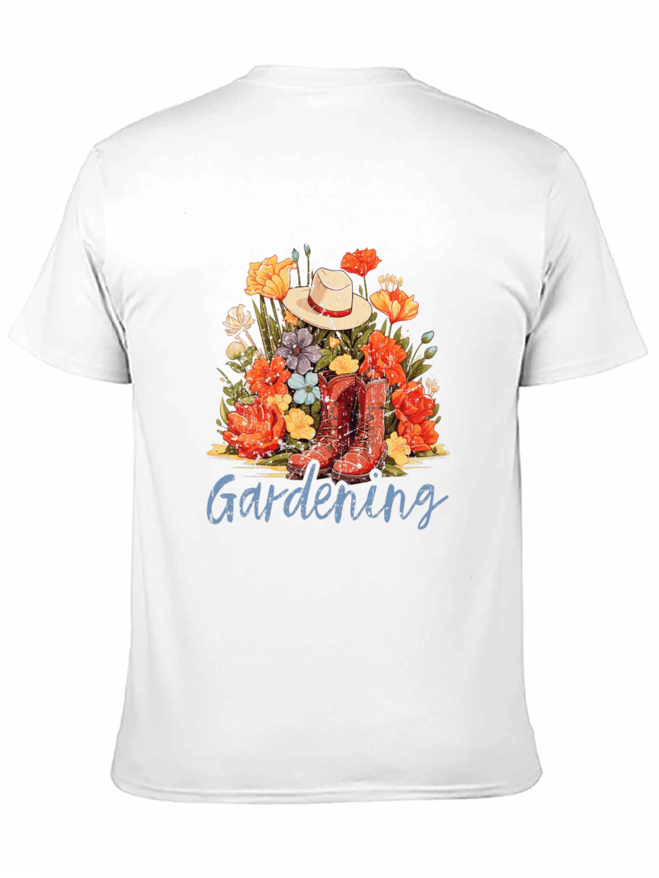 Gardening T-Shirt with Floral Design