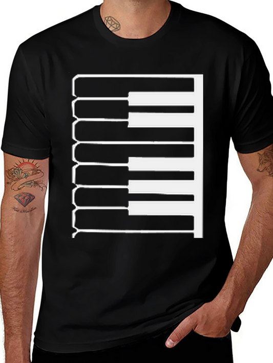 Piano Keys Graphic T-Shirt - Black