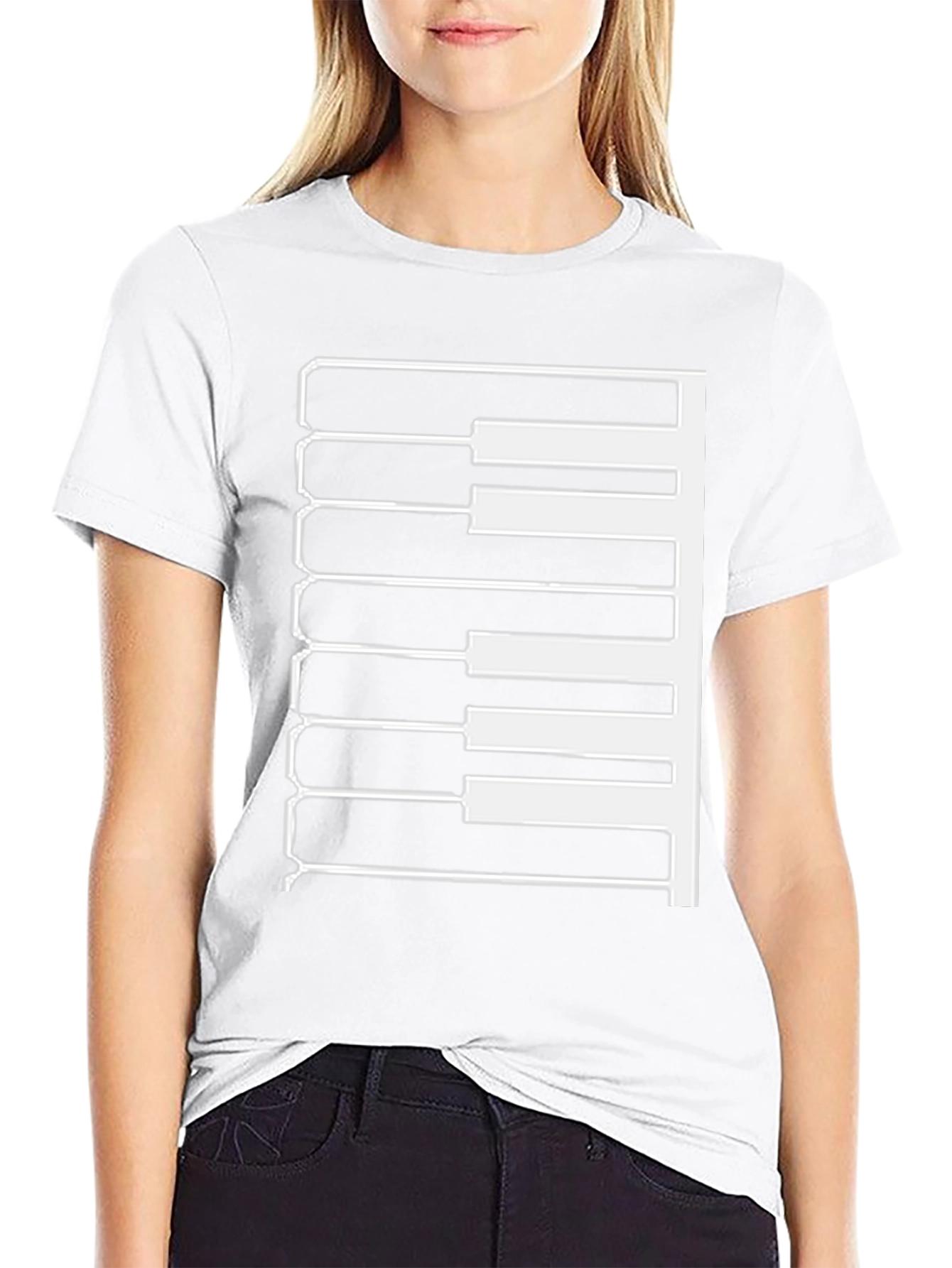 Piano Keys Graphic T-Shirt - Black