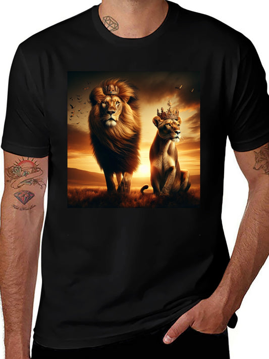 King and Queen Lion Graphic T-Shirt