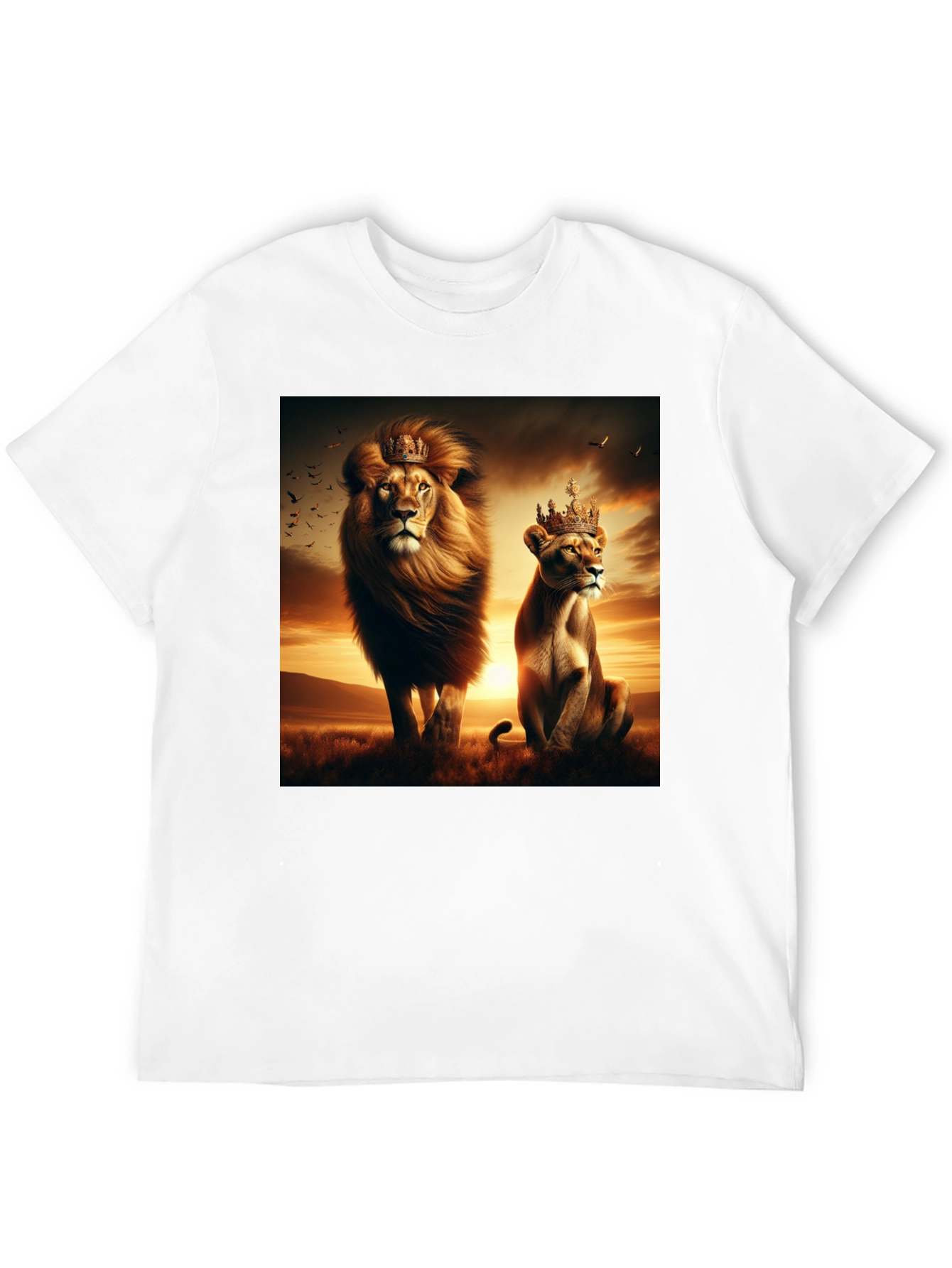 King and Queen Lion Graphic T-Shirt