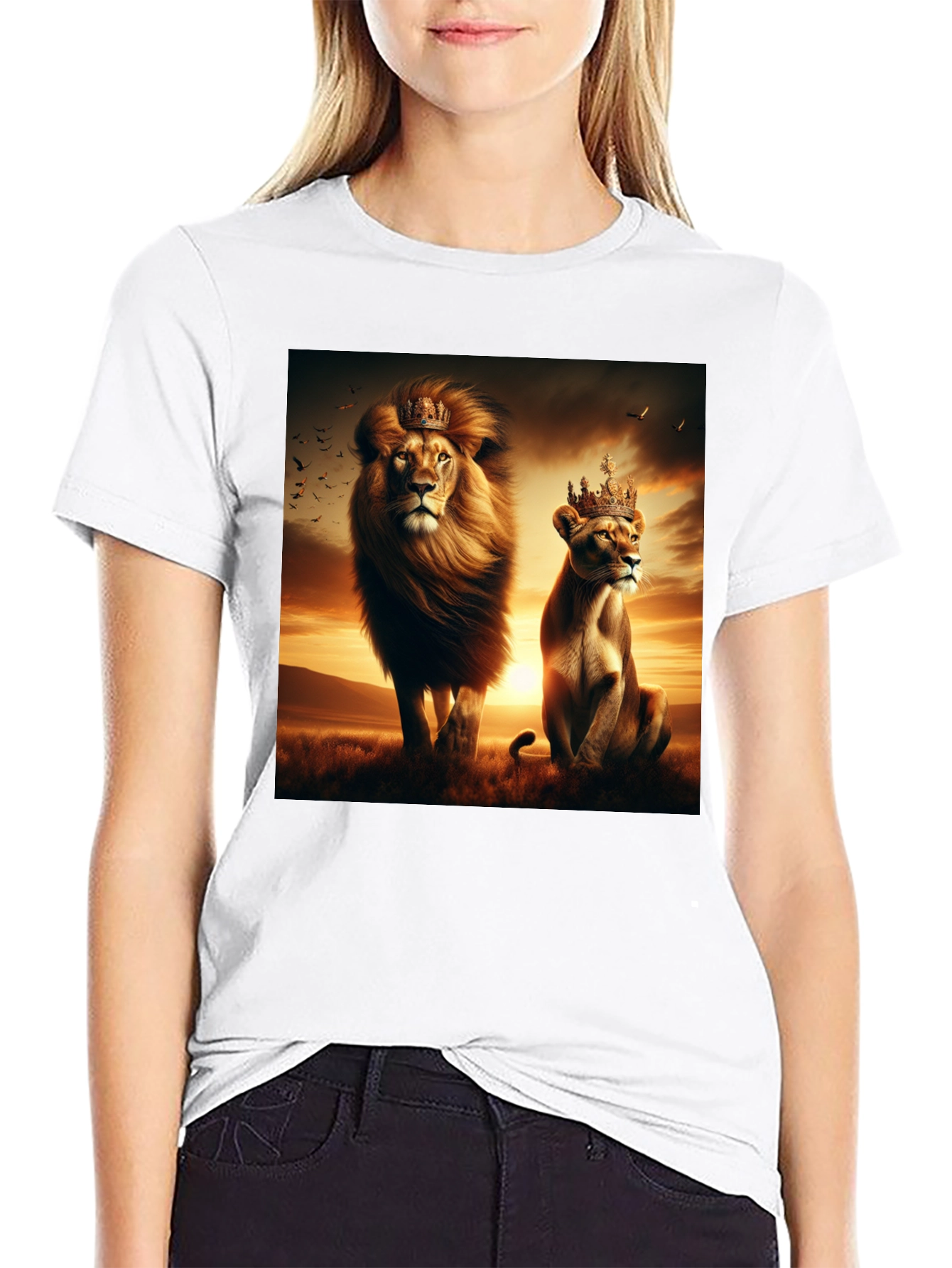King and Queen Lion Graphic T-Shirt