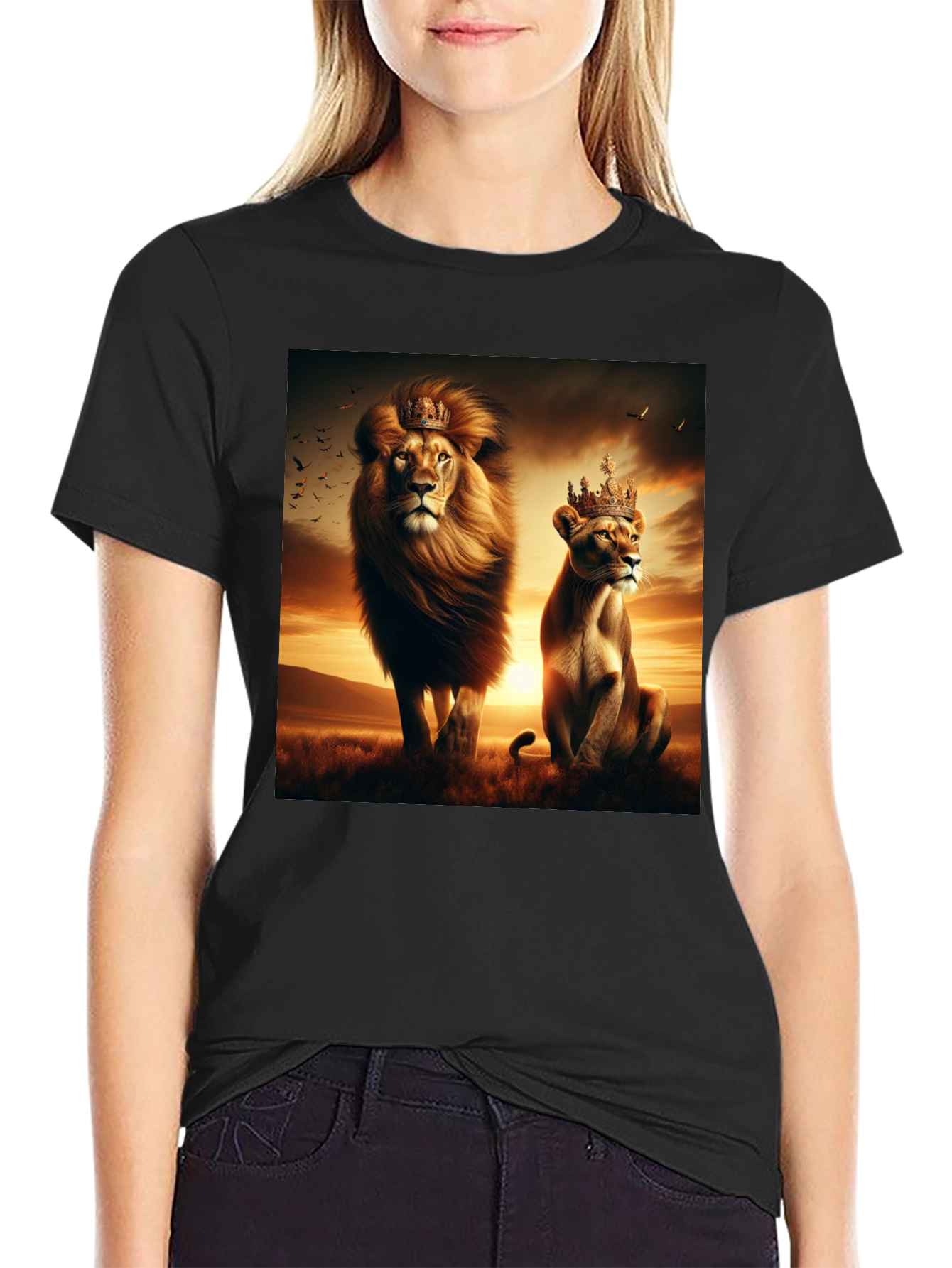 King and Queen Lion Graphic T-Shirt