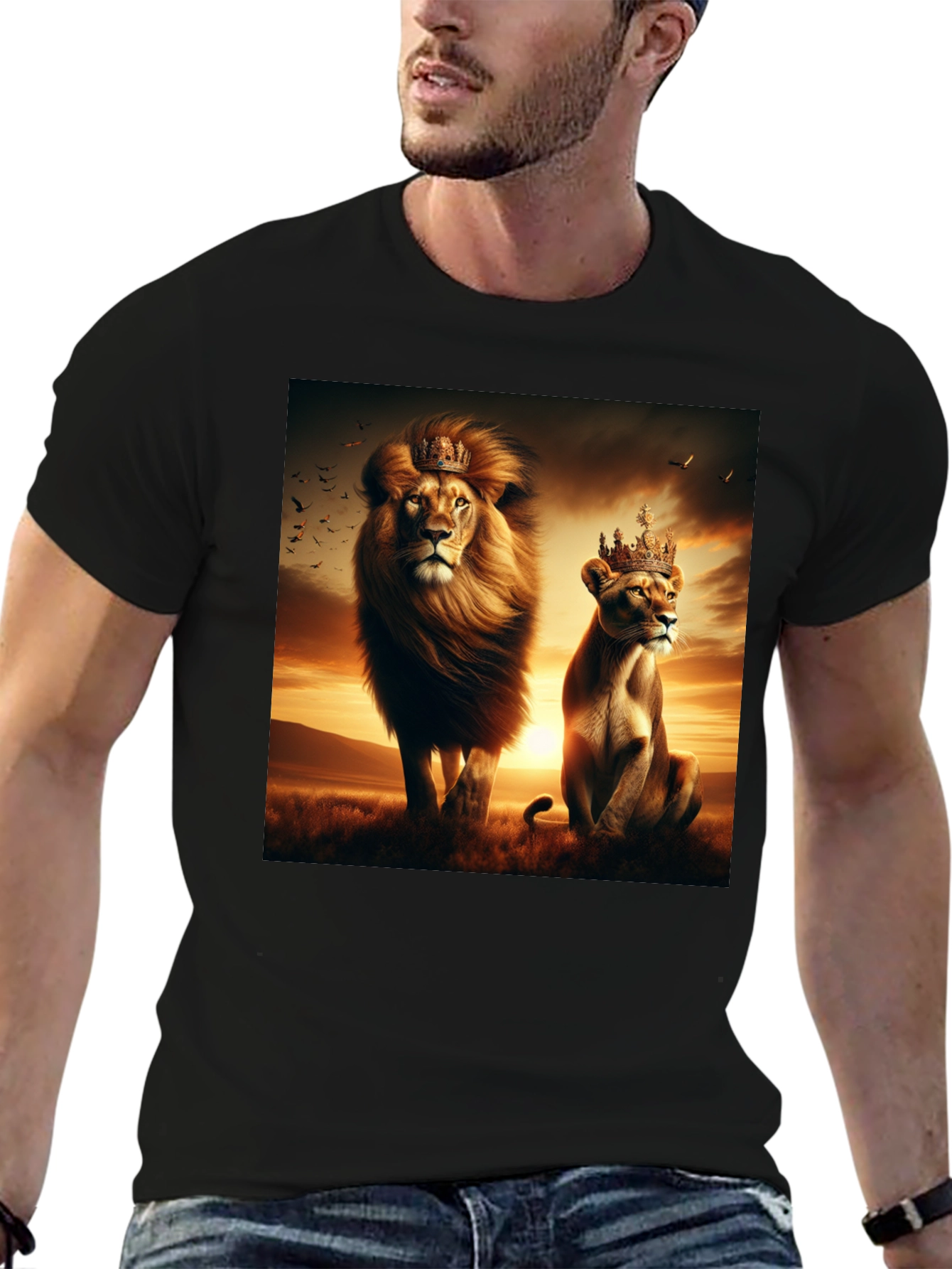 King and Queen Lion Graphic T-Shirt