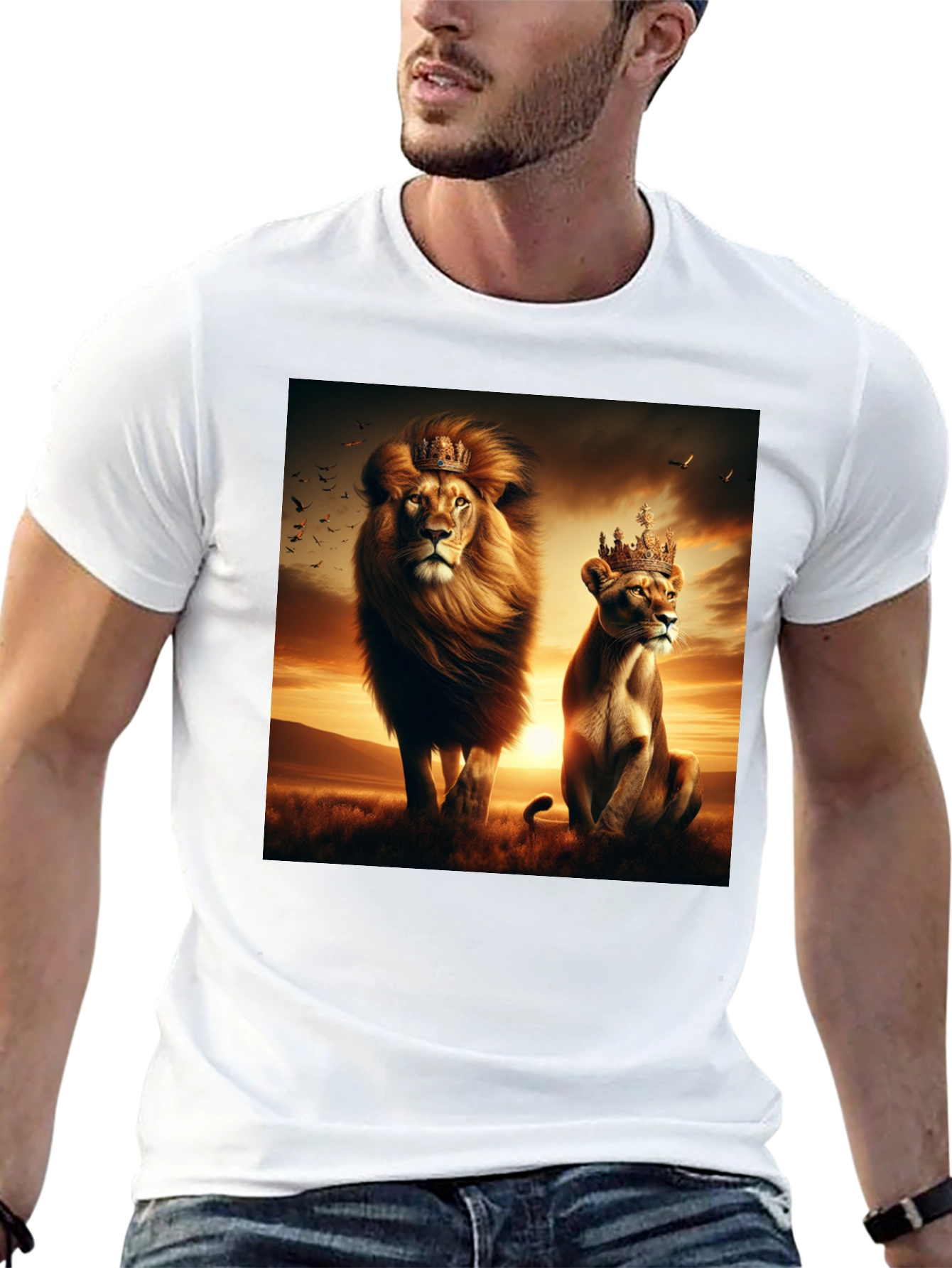 King and Queen Lion Graphic T-Shirt